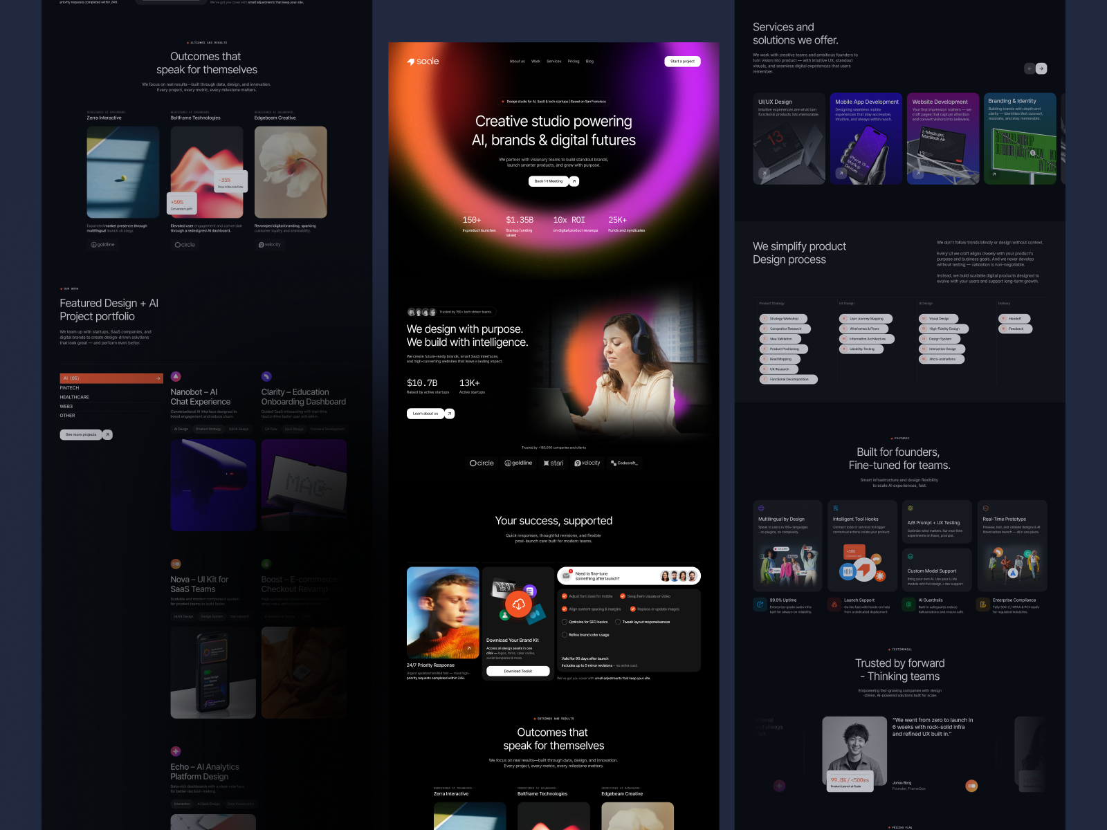Soale Creative Agency Webflow Template(Free Figma)