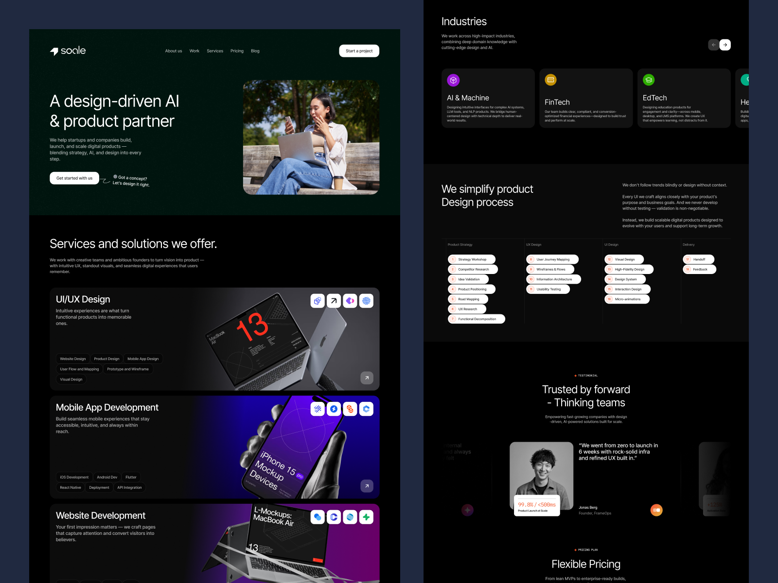 Soale Creative Agency Webflow Template(Free Figma)