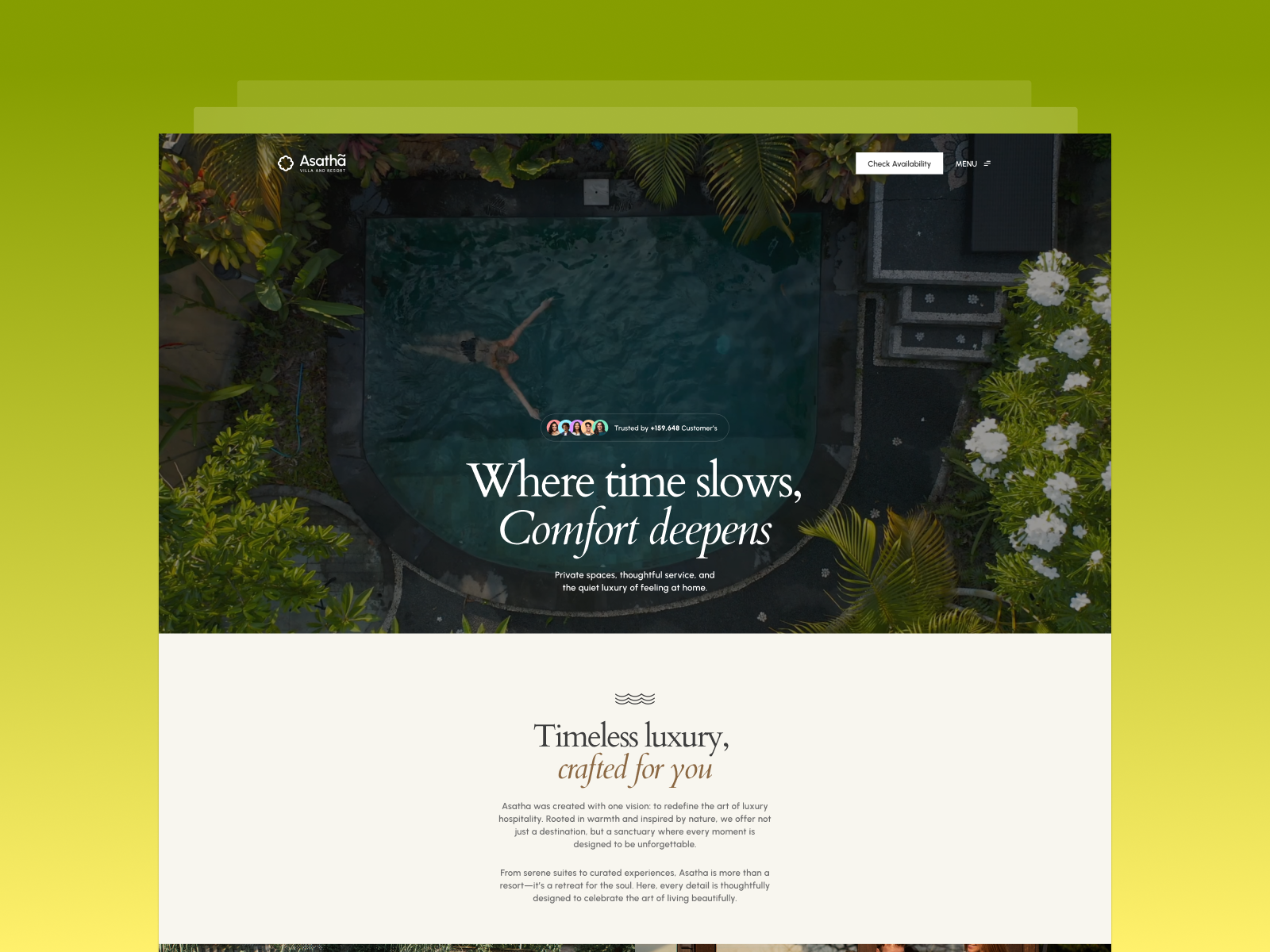 Asatha Luxury Travel Webflow Template (Free Figma)