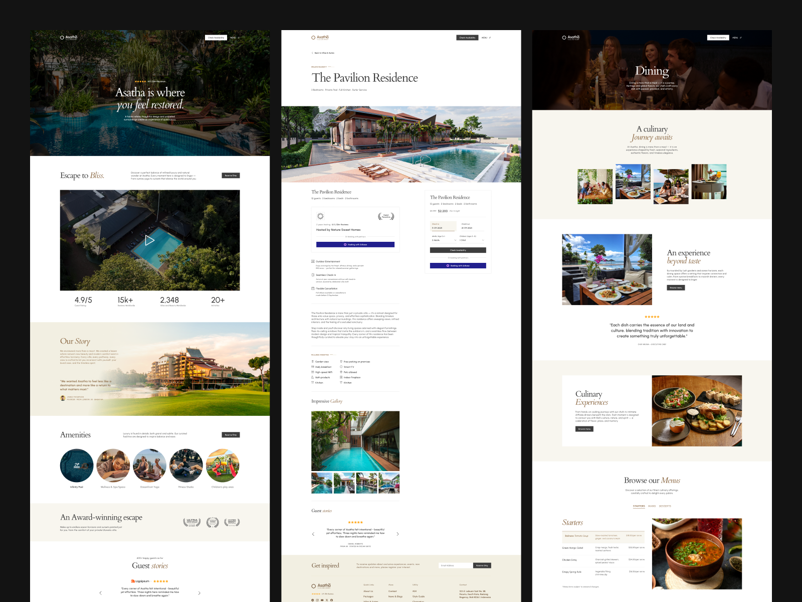 Asatha Luxury Travel Webflow Template (Free Figma)