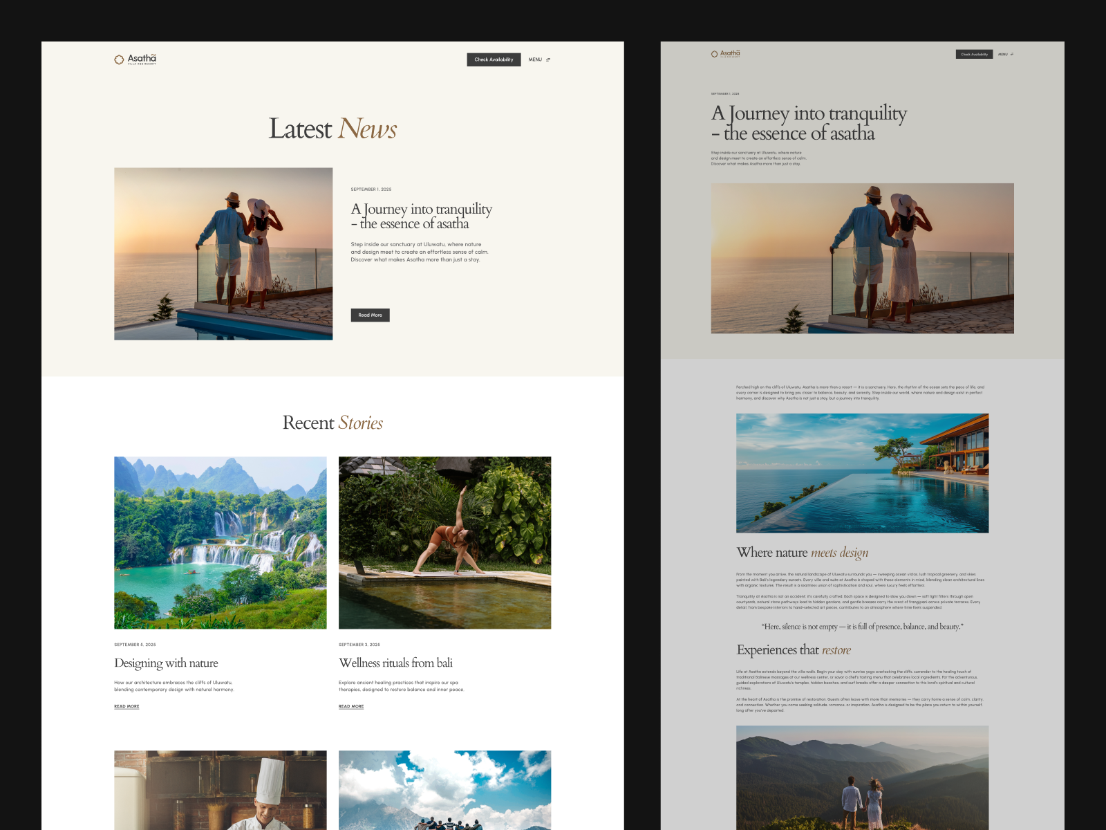 Asatha Luxury Travel Webflow Template (Free Figma)