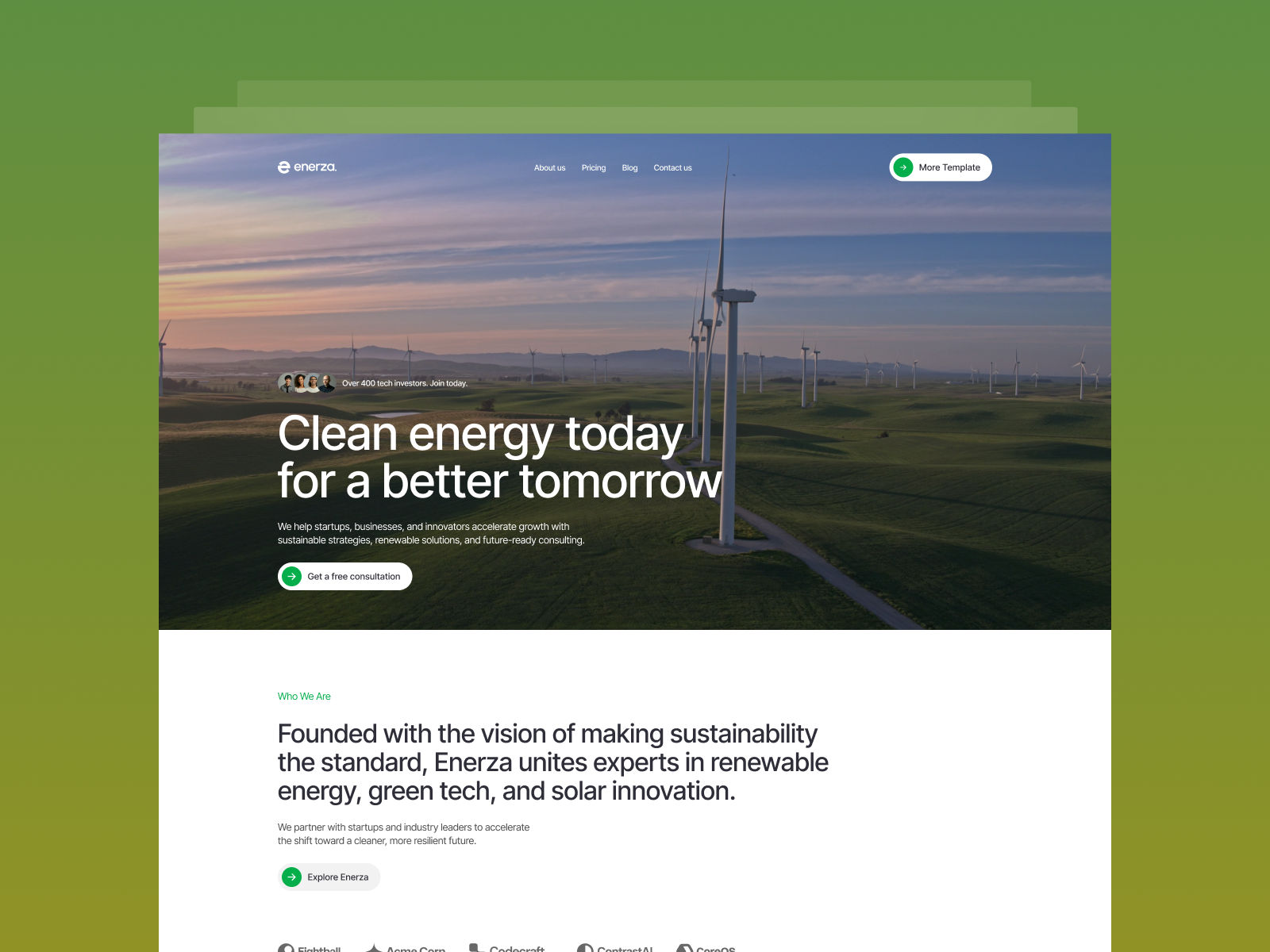 Enerza - Environment Webflow Template (Free Figma)