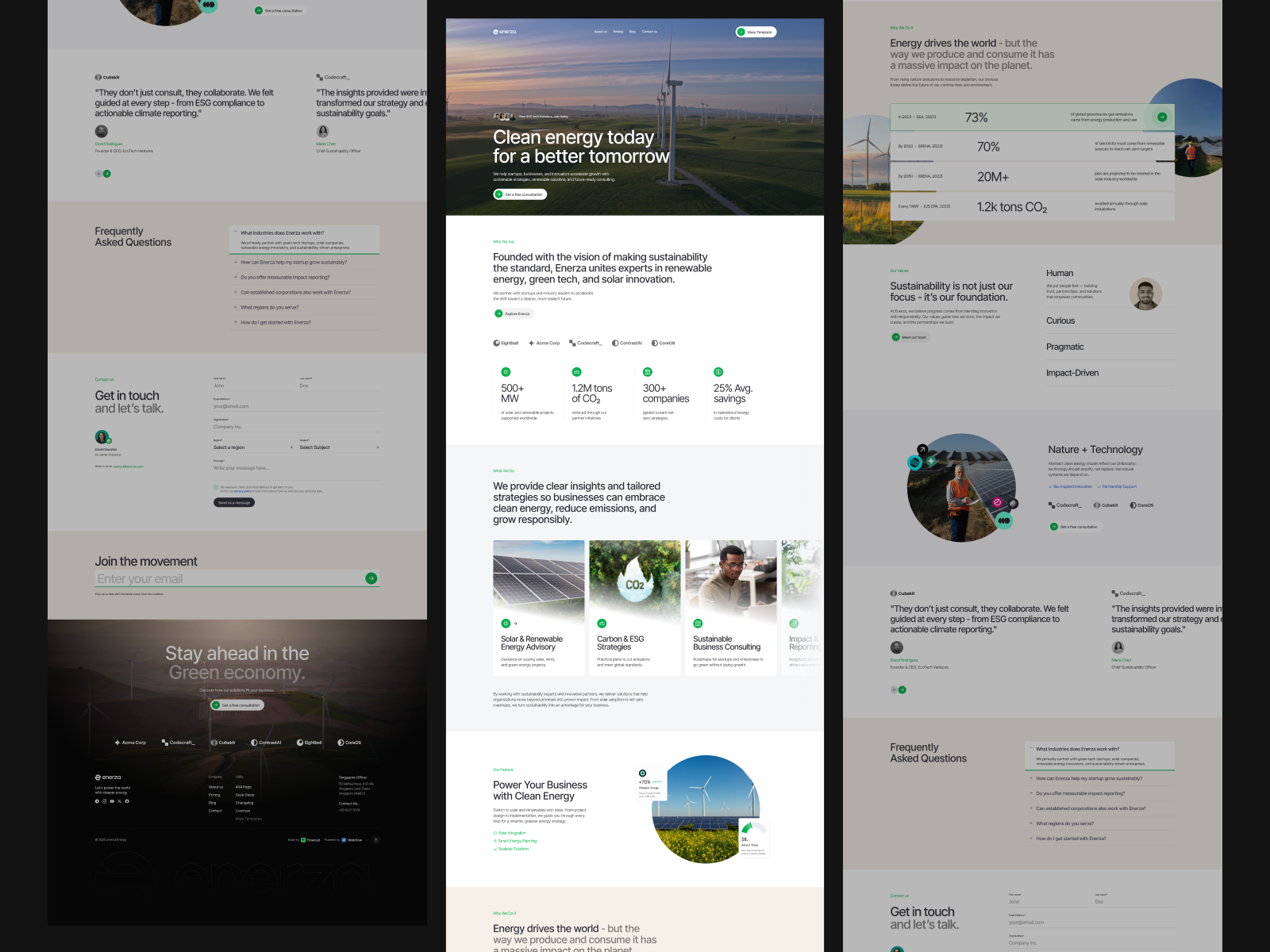 Enerza - Environment Webflow Template (Free Figma)