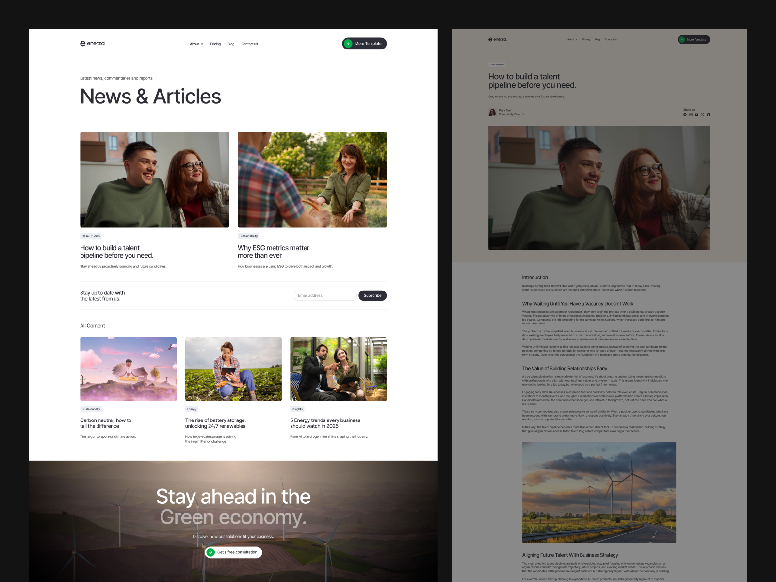 Enerza - Environment Webflow Template (Free Figma)