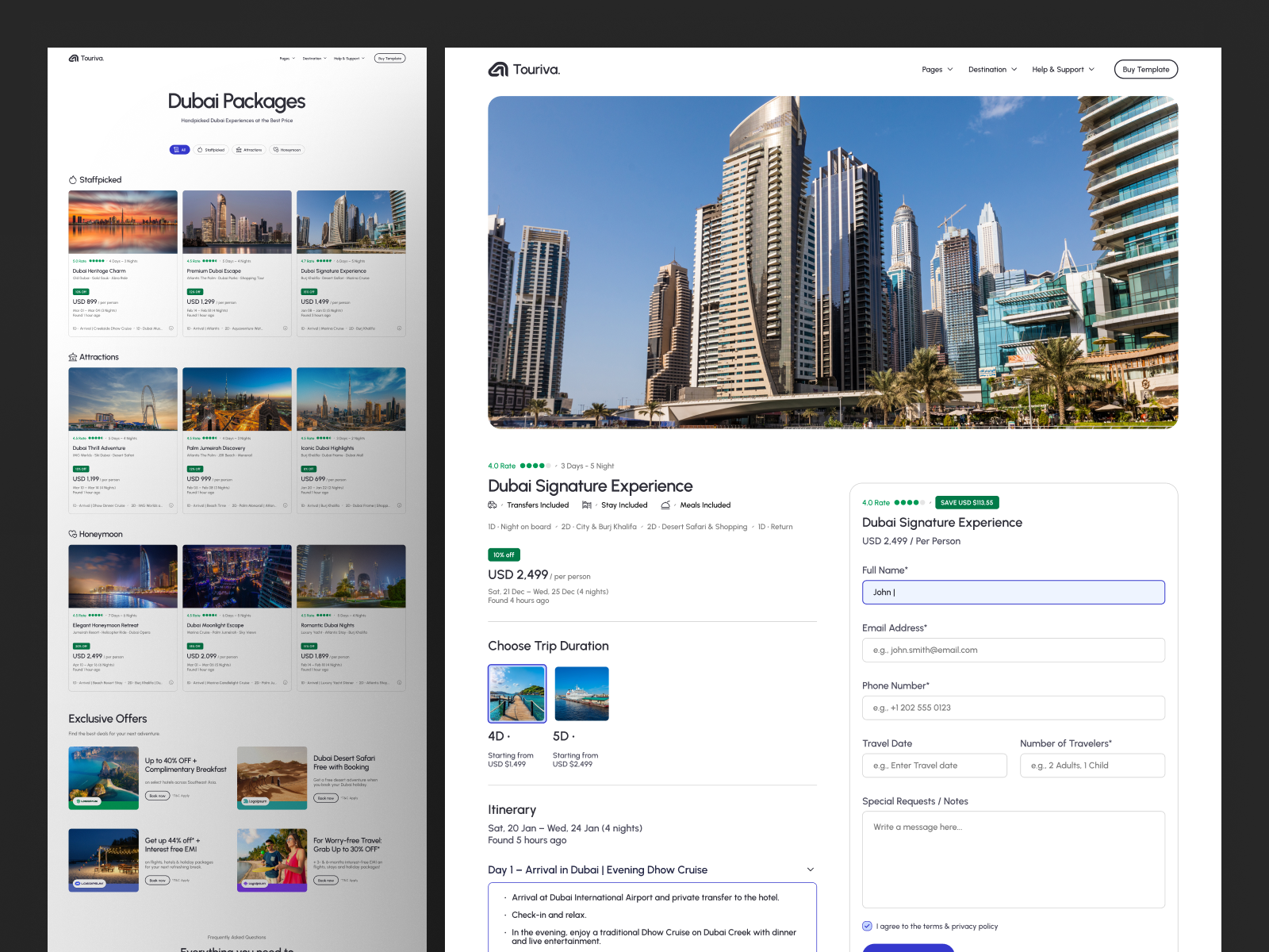 Touriva - Travel & Tourism Webflow Template