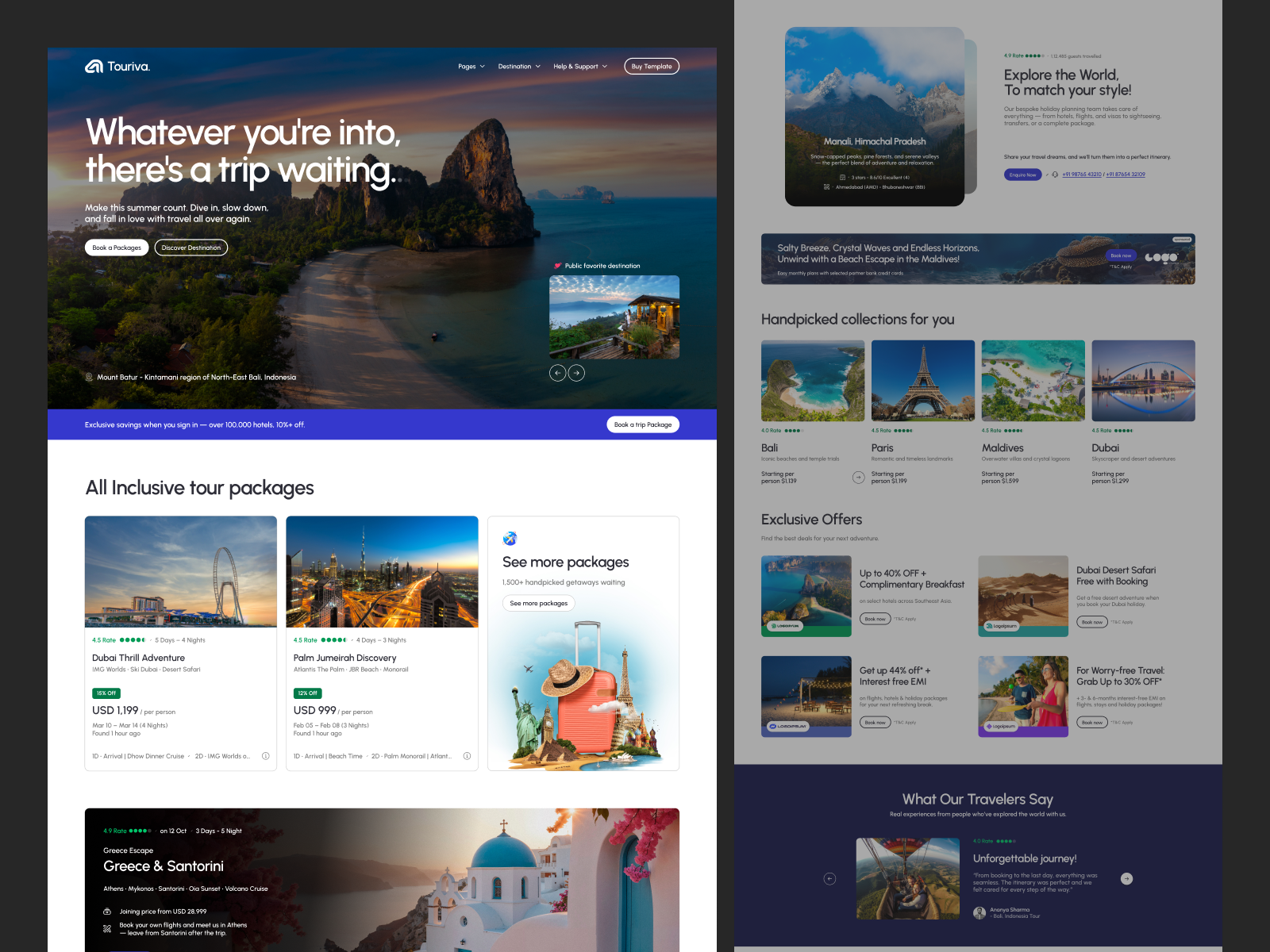 Touriva - Travel & Tourism Webflow Template