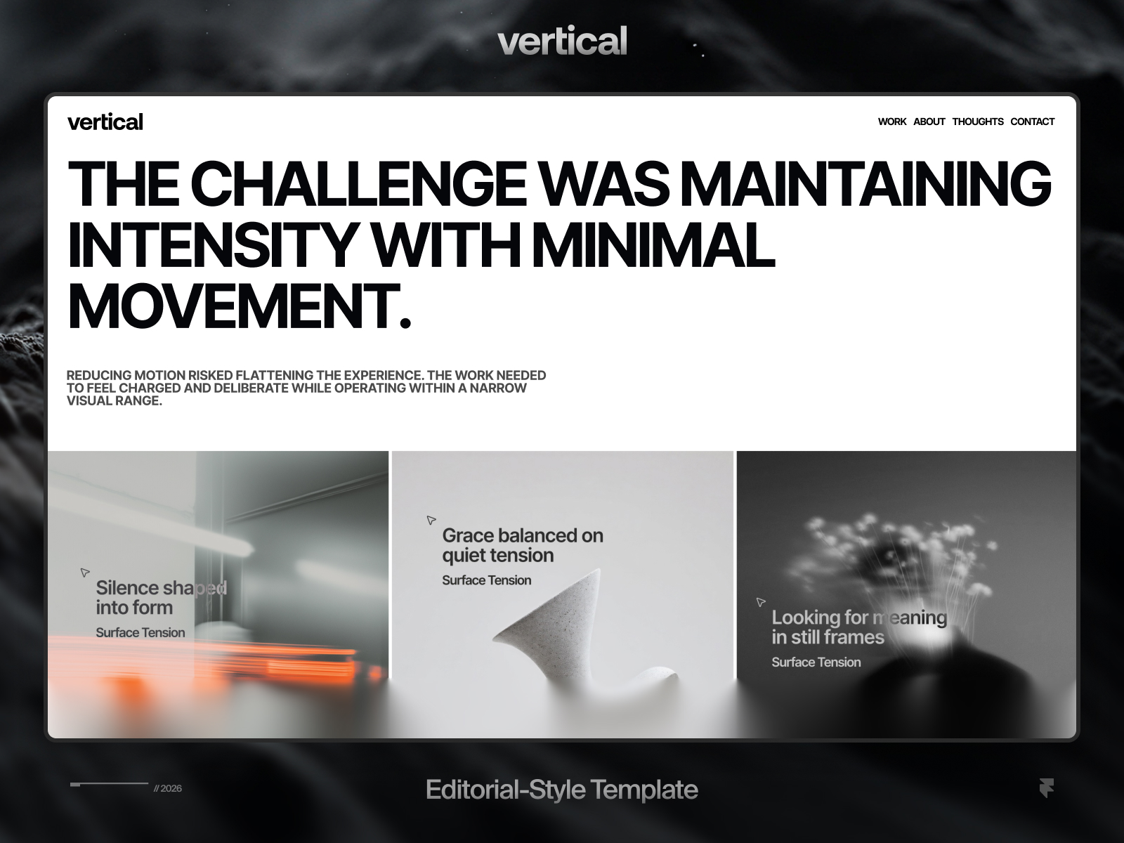 Vertical — Editorial-Style Portfolio Template