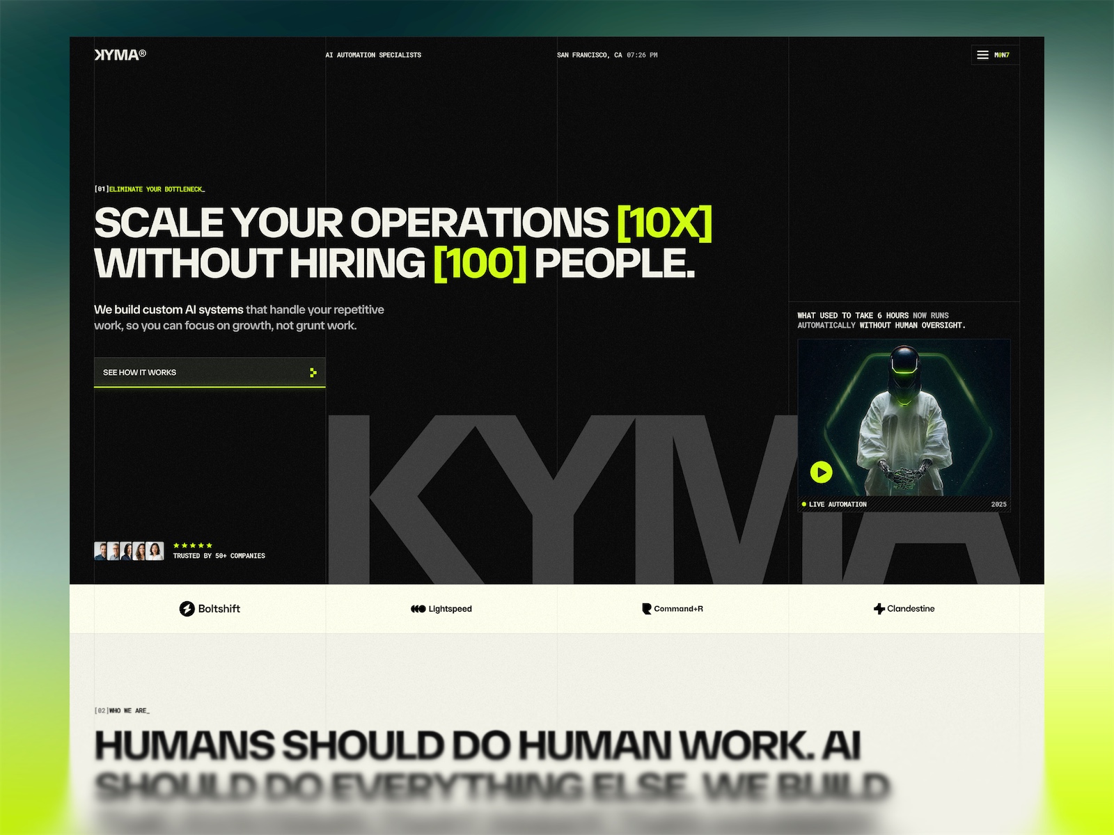 KYMA - AI Automation Agency Framer Template