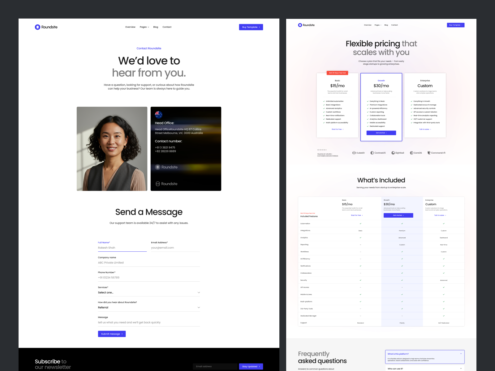 Roundsite — Professional & SaaS Webflow Template