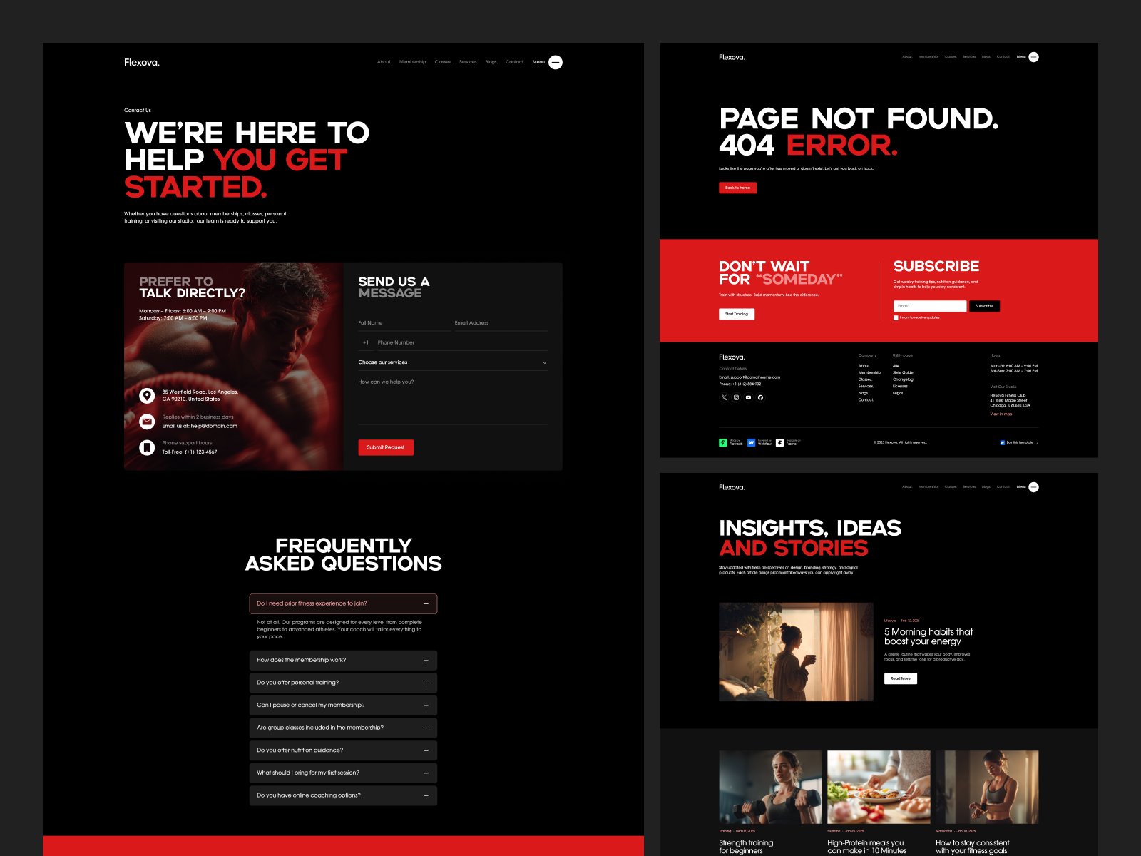 Flexova — Fitness & Gym Webflow Template