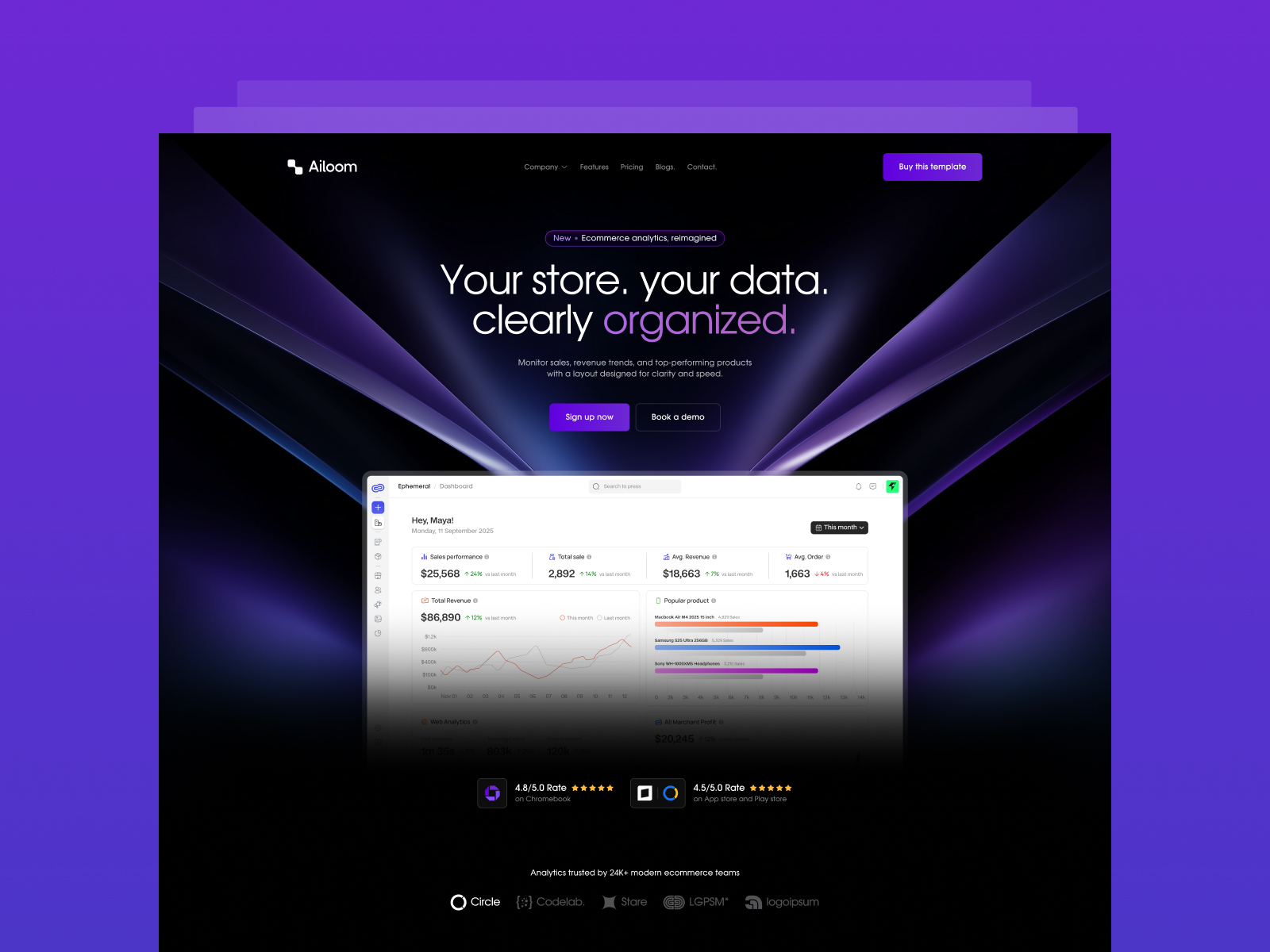 Ailoom — AI SaaS Webflow Template (Free Figma)