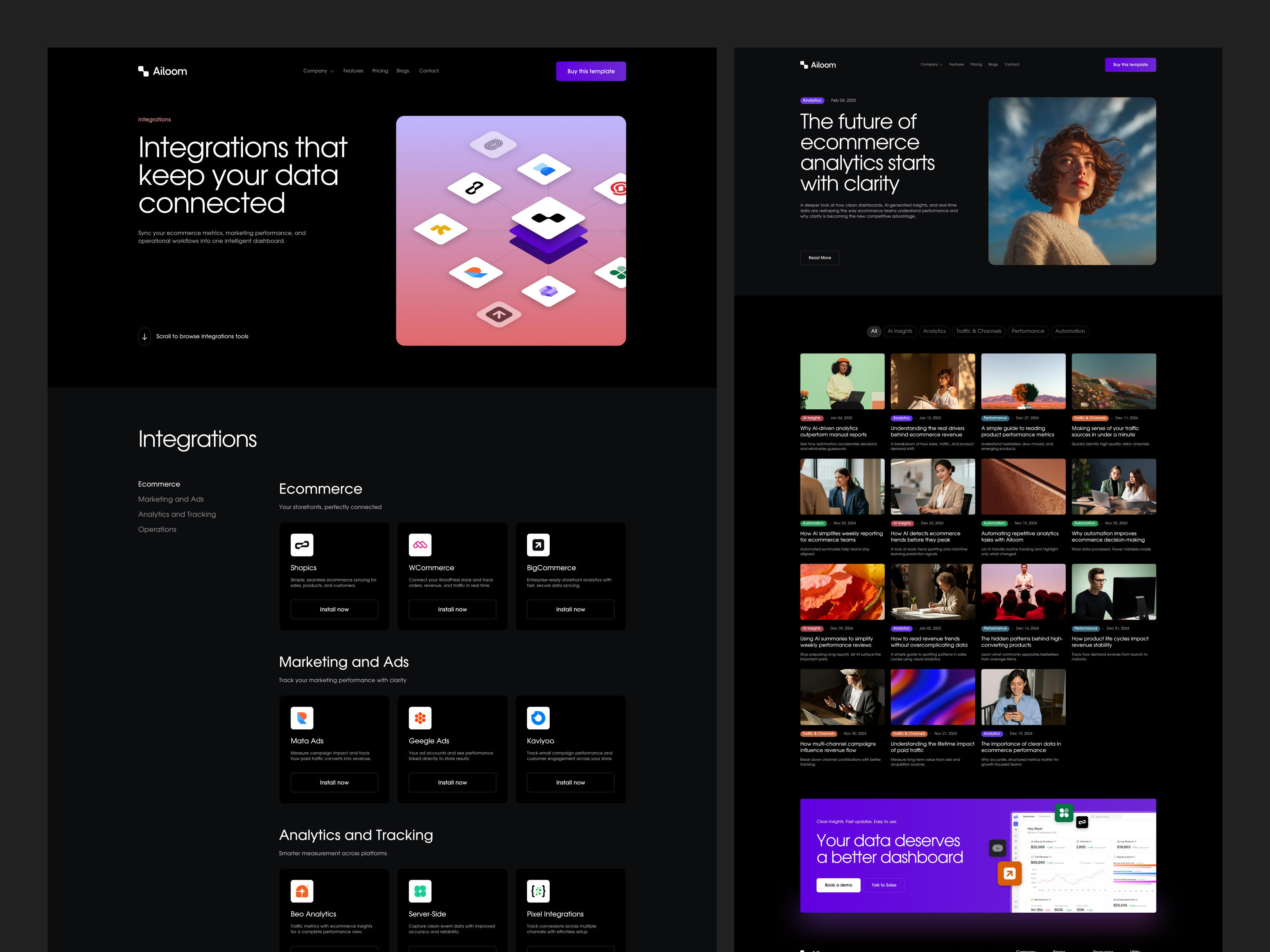 Ailoom — AI SaaS Webflow Template (Free Figma)