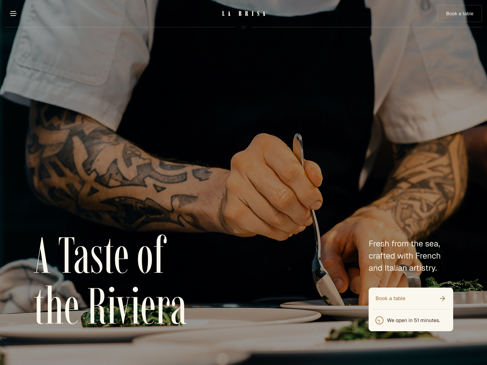 La Brisa – Restaurant or Café Framer Template