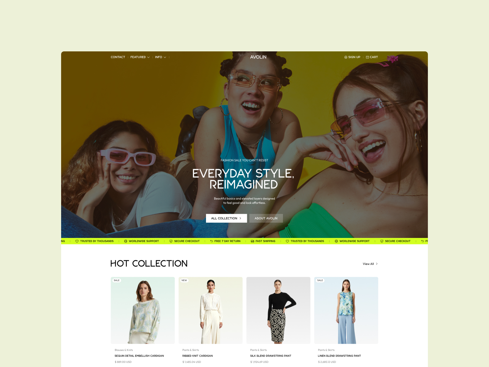 Avolin — Fashion Ecommerce Webflow Template