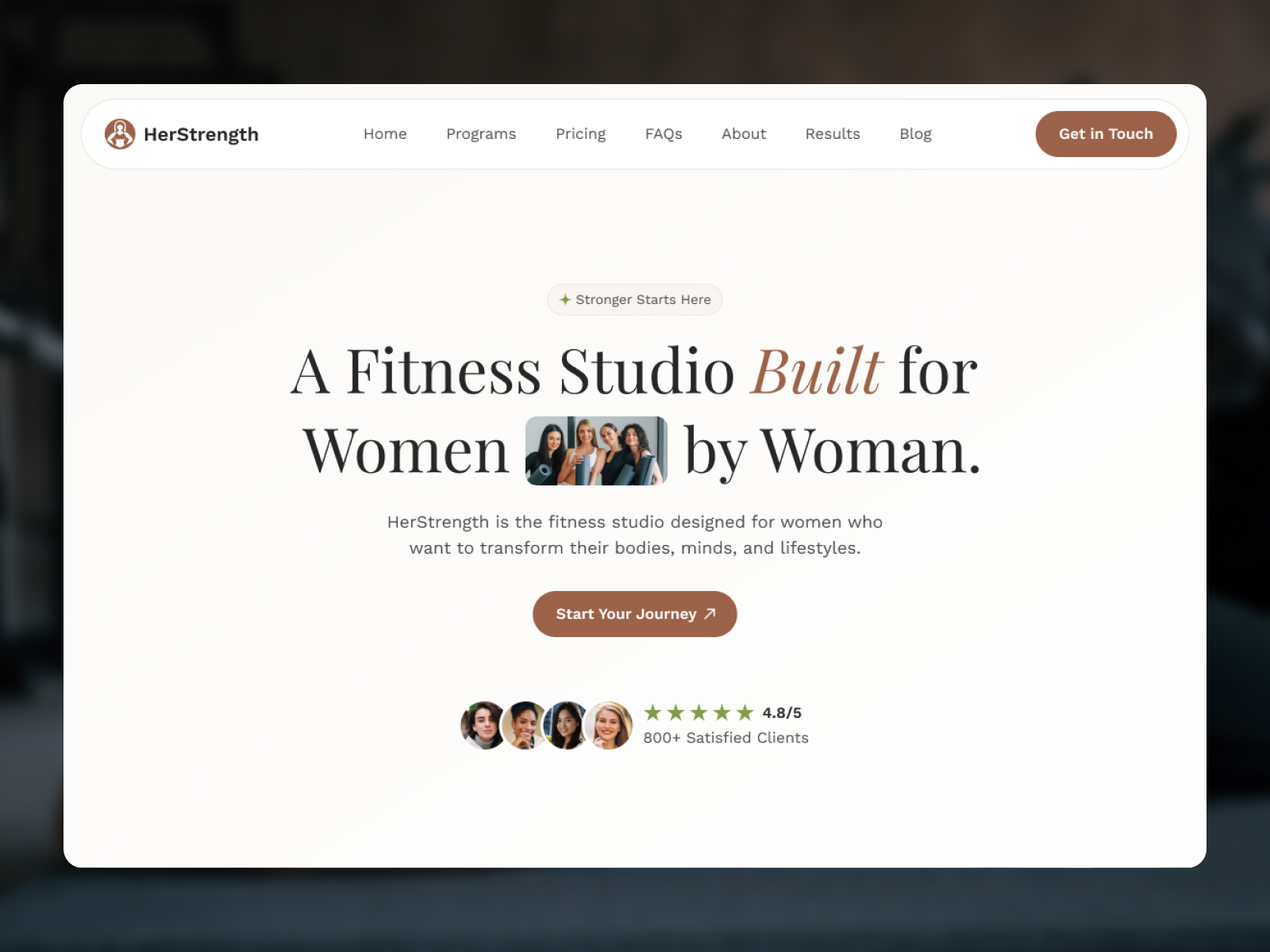 HerStrength — Free Fitness Framer Website Template