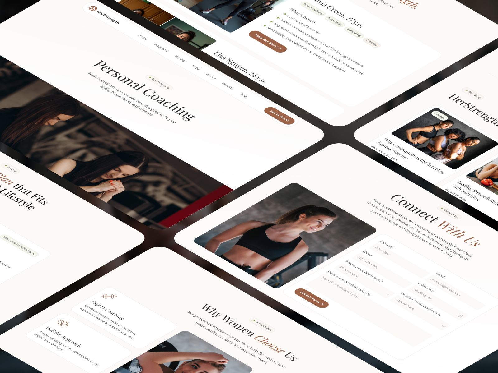 HerStrength — Free Fitness Framer Website Template