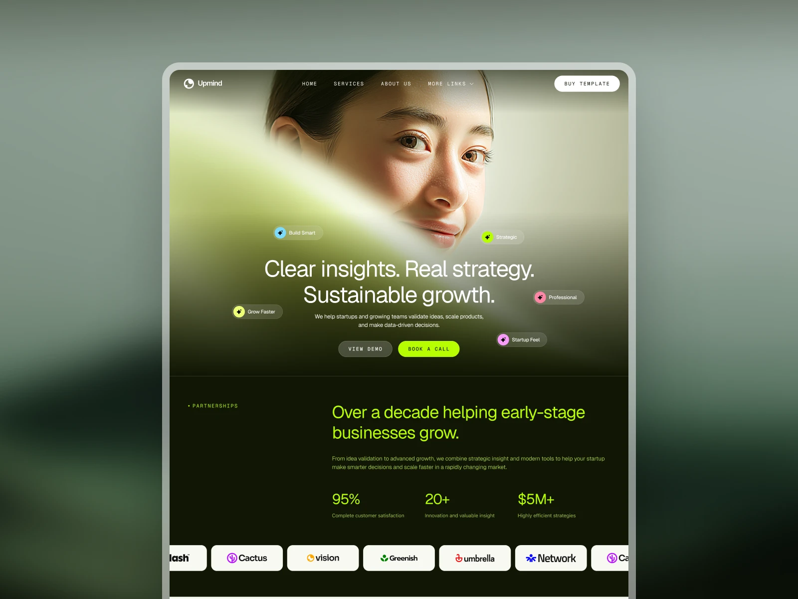 Upmind - Technology Webflow template (FREE FIGMA)