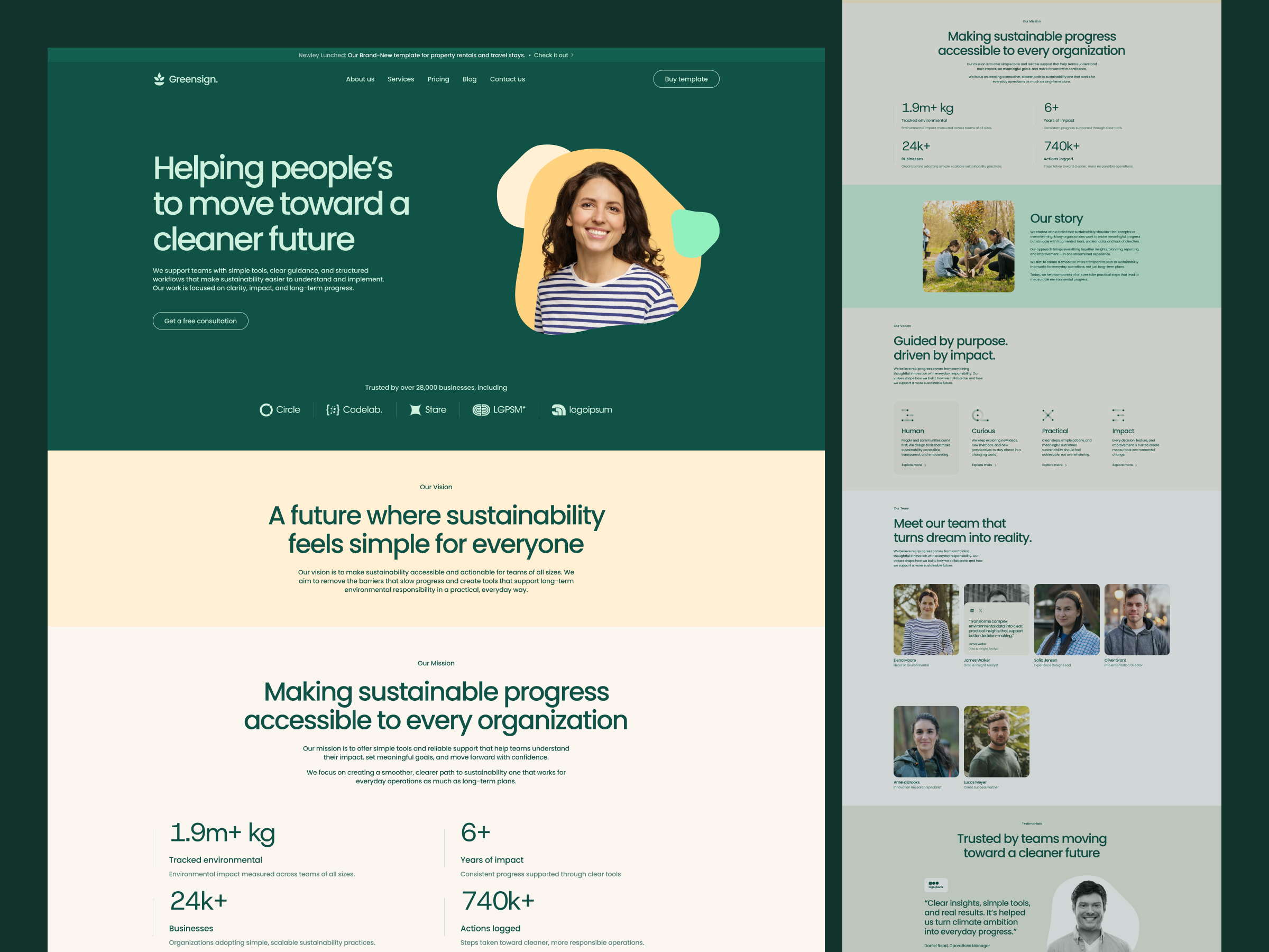 Greensign - Environment Website Template (Webflow)