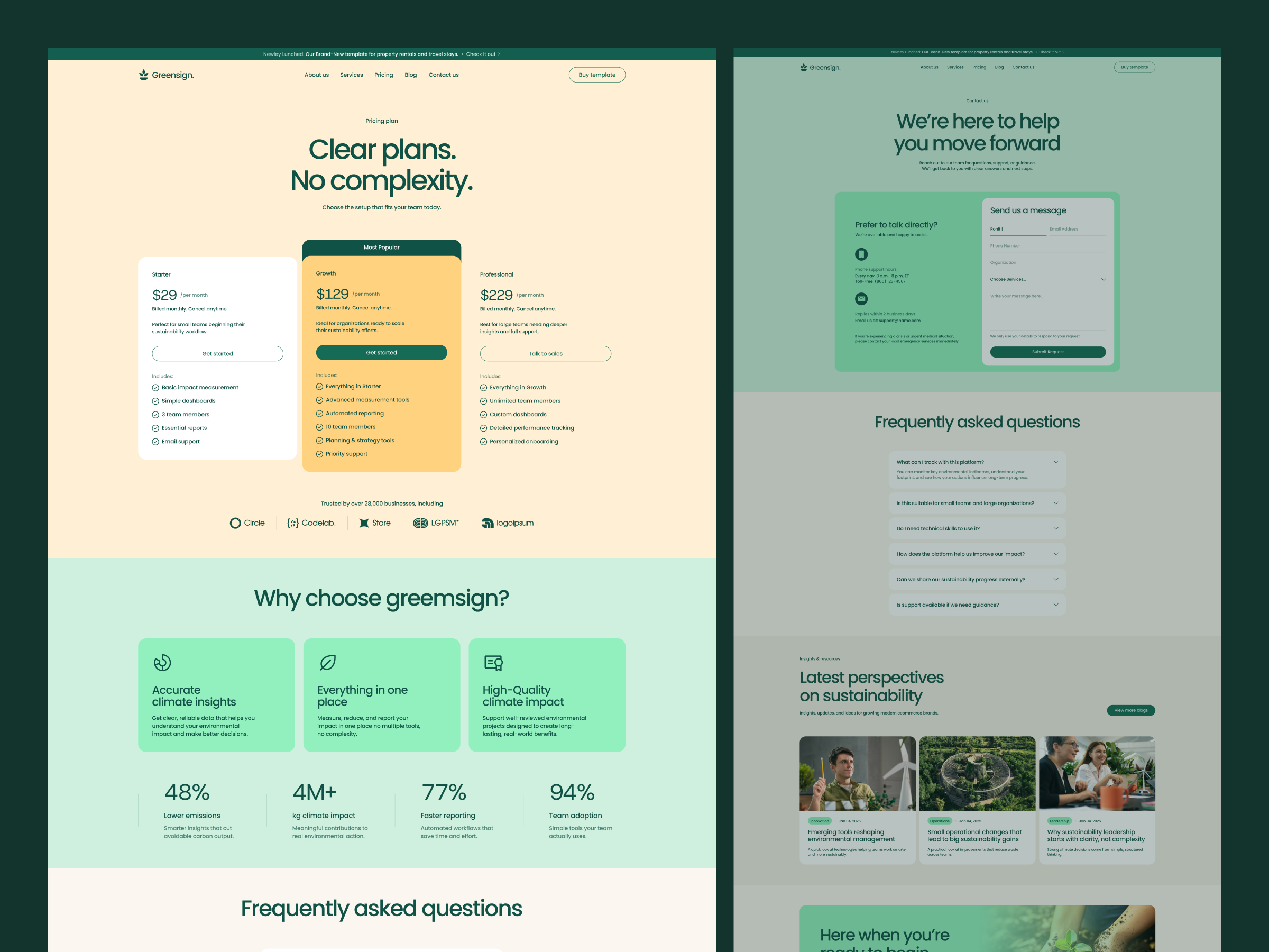 Greensign - Environment Website Template (Webflow)