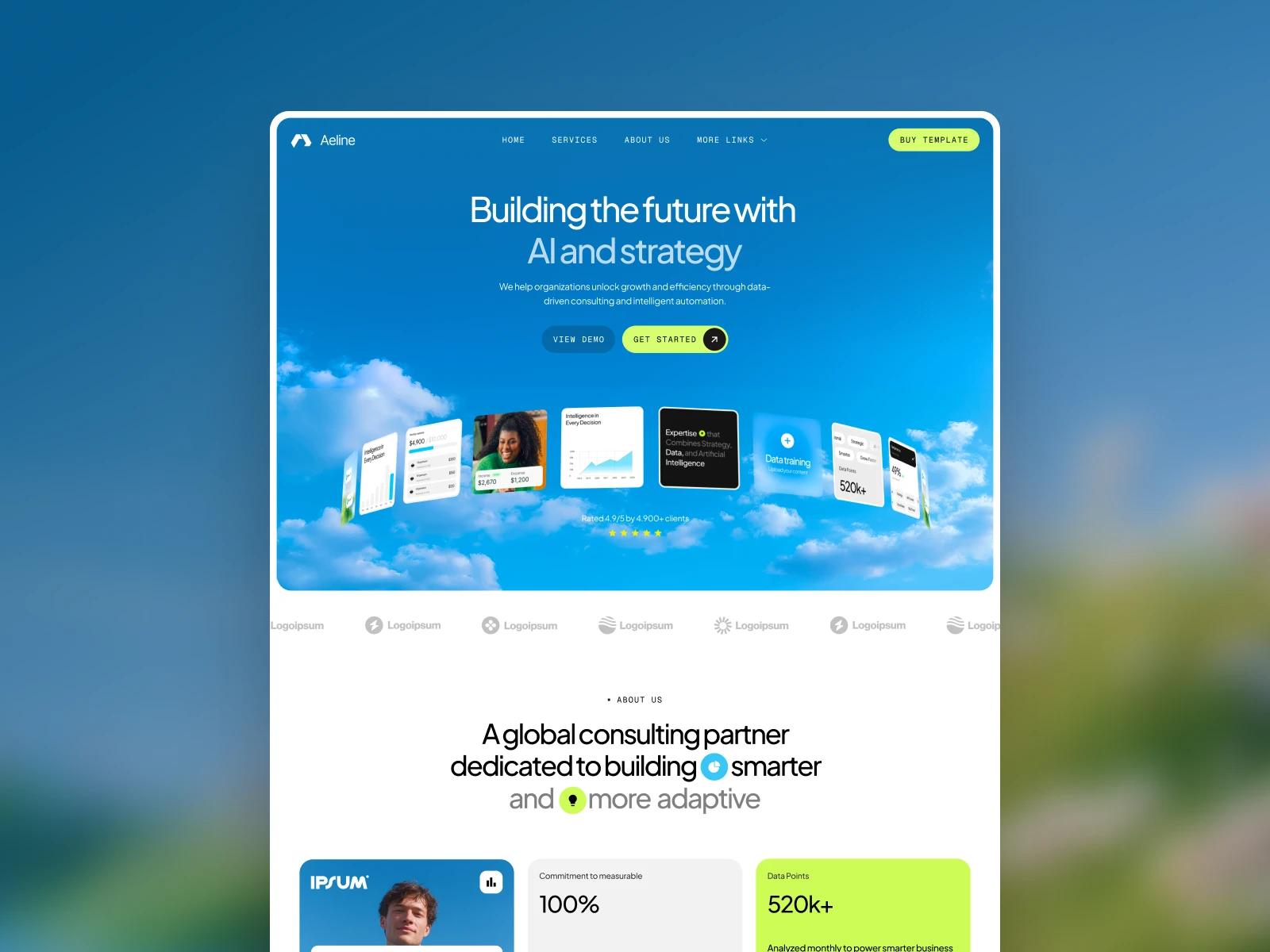 Aeline | Technology Webflow template (FREE FIGMA)