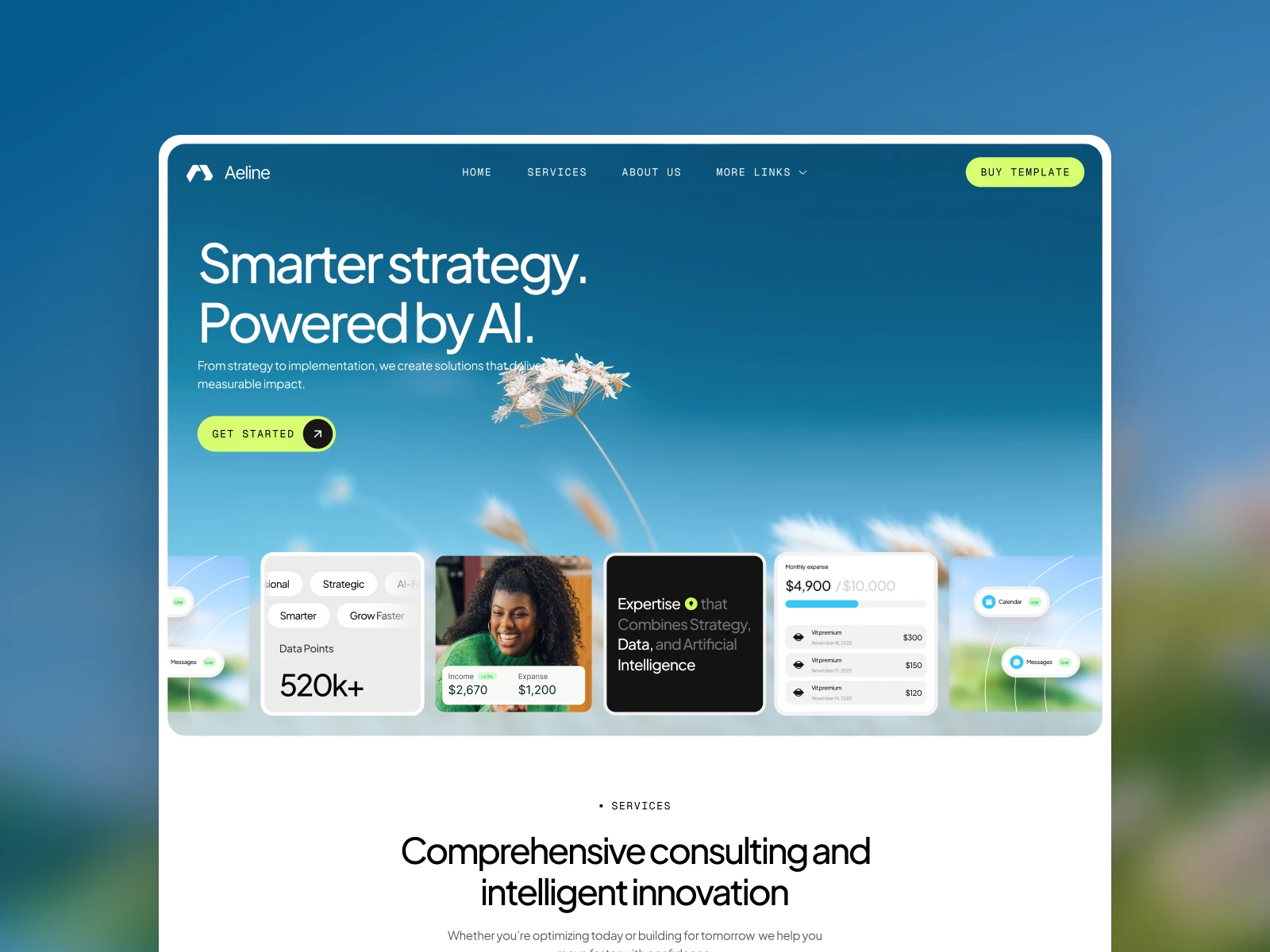 Aeline | Technology Webflow template (FREE FIGMA)