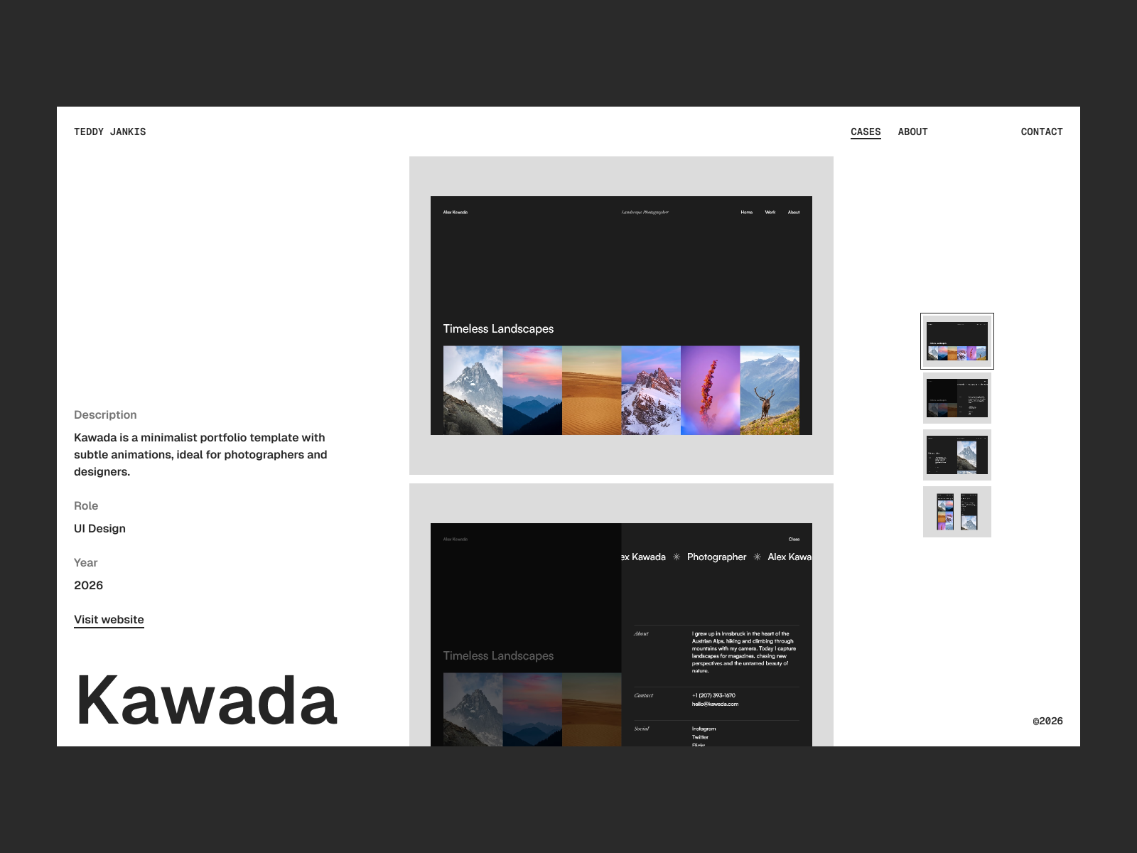 [FREE] Jankis - Portfolio Framer Template
