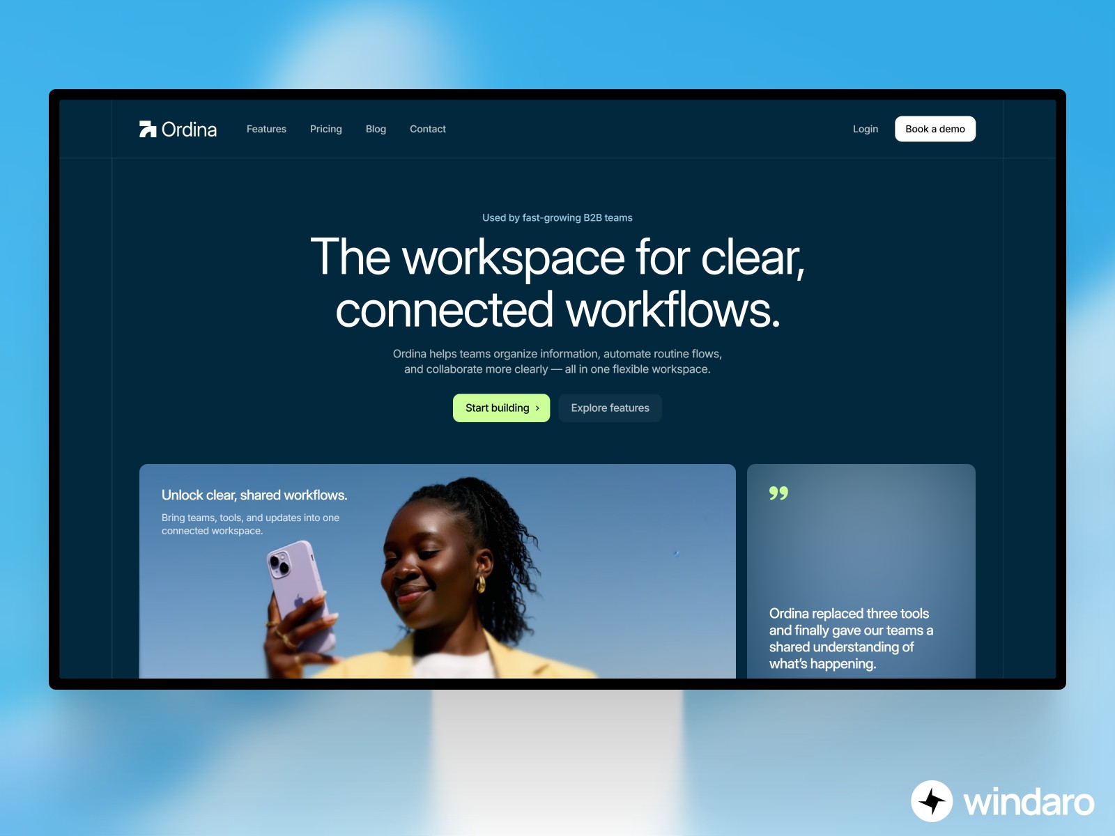 Ordina — Free Saas Framer Website Template