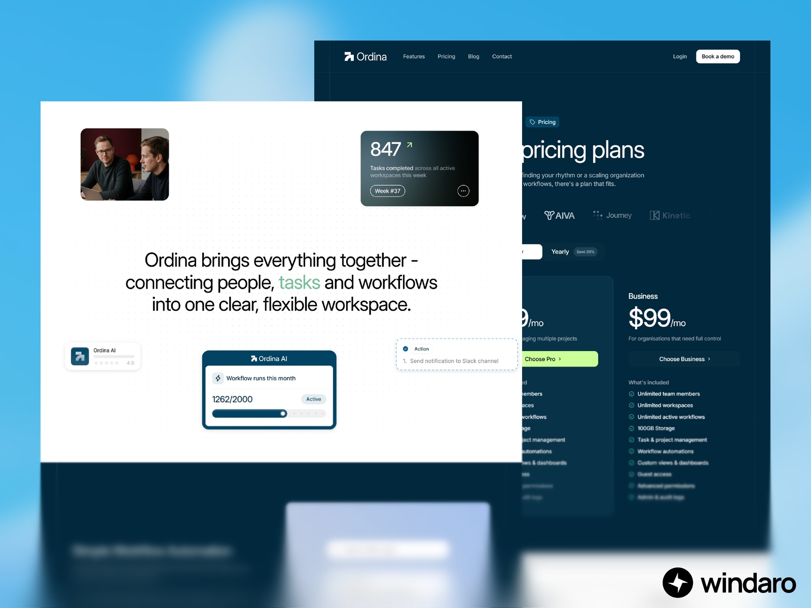 Ordina — Free Saas Framer Website Template
