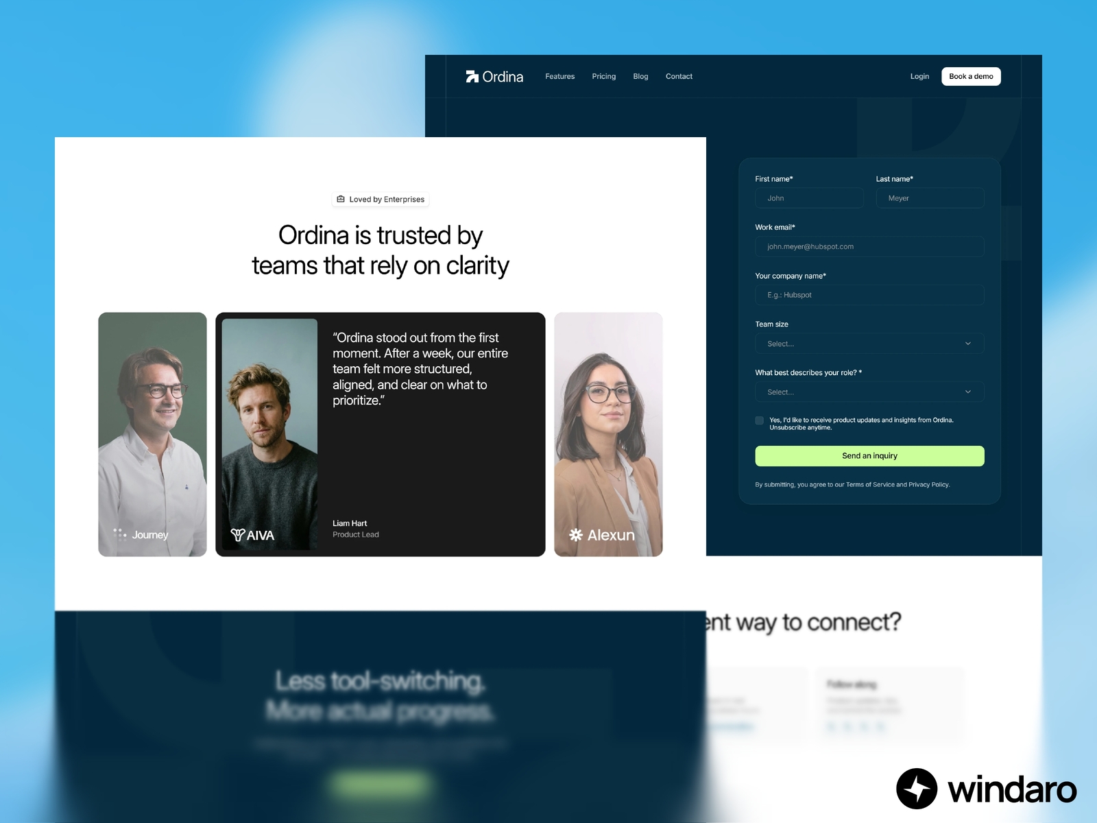 Ordina — Free Saas Framer Website Template