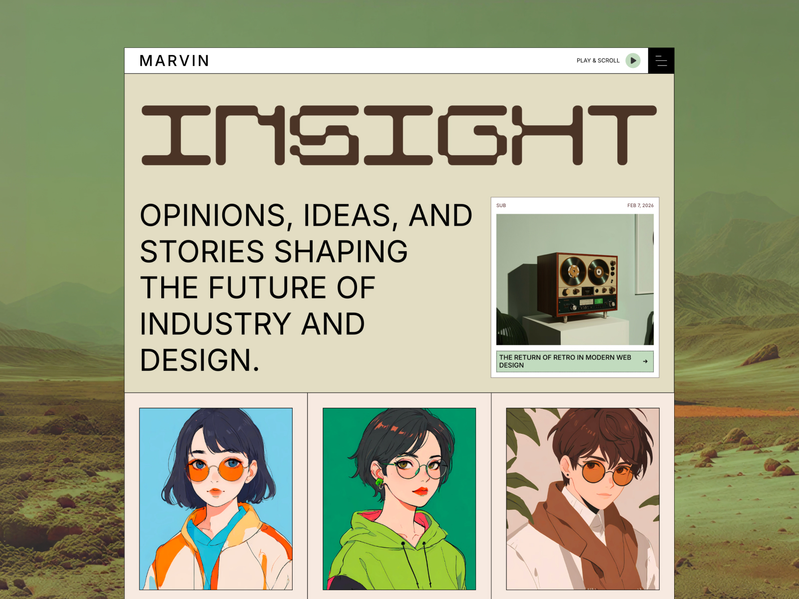 Marvin — Retro-Inspired Framer Template