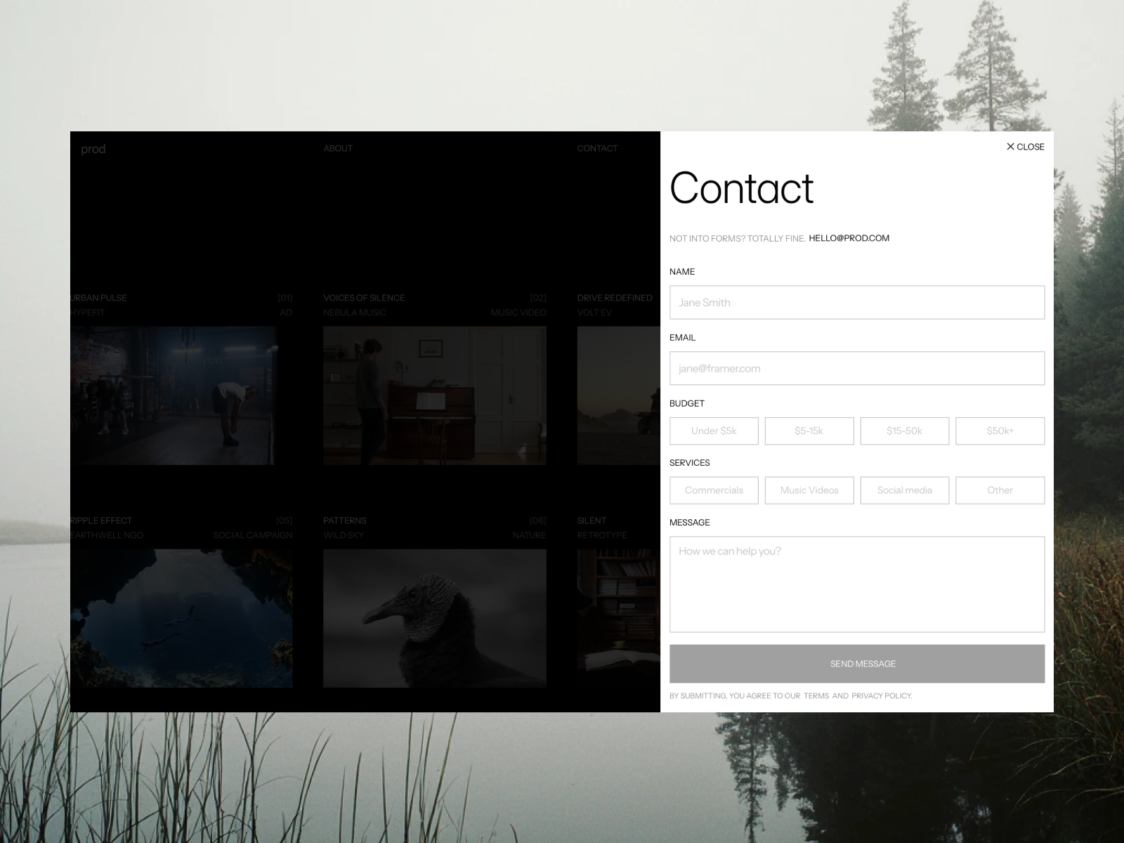 prod — Ultra Minimal Videography Template