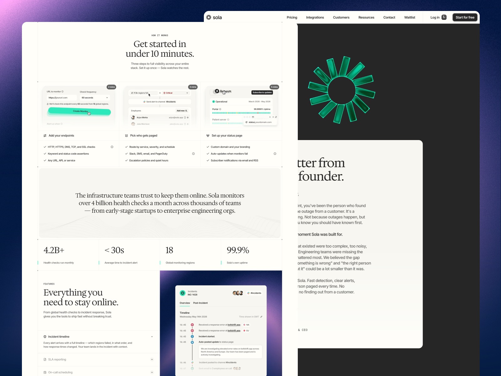 Sola - Framer template for SaaS products