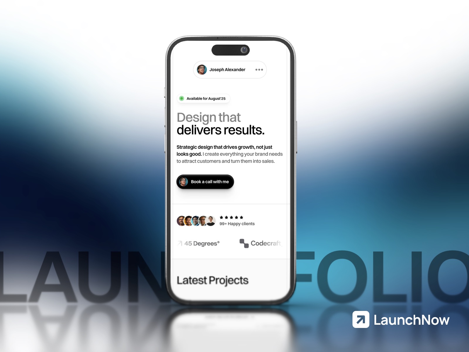 Launchfolio — Free Portfolio Framer Template