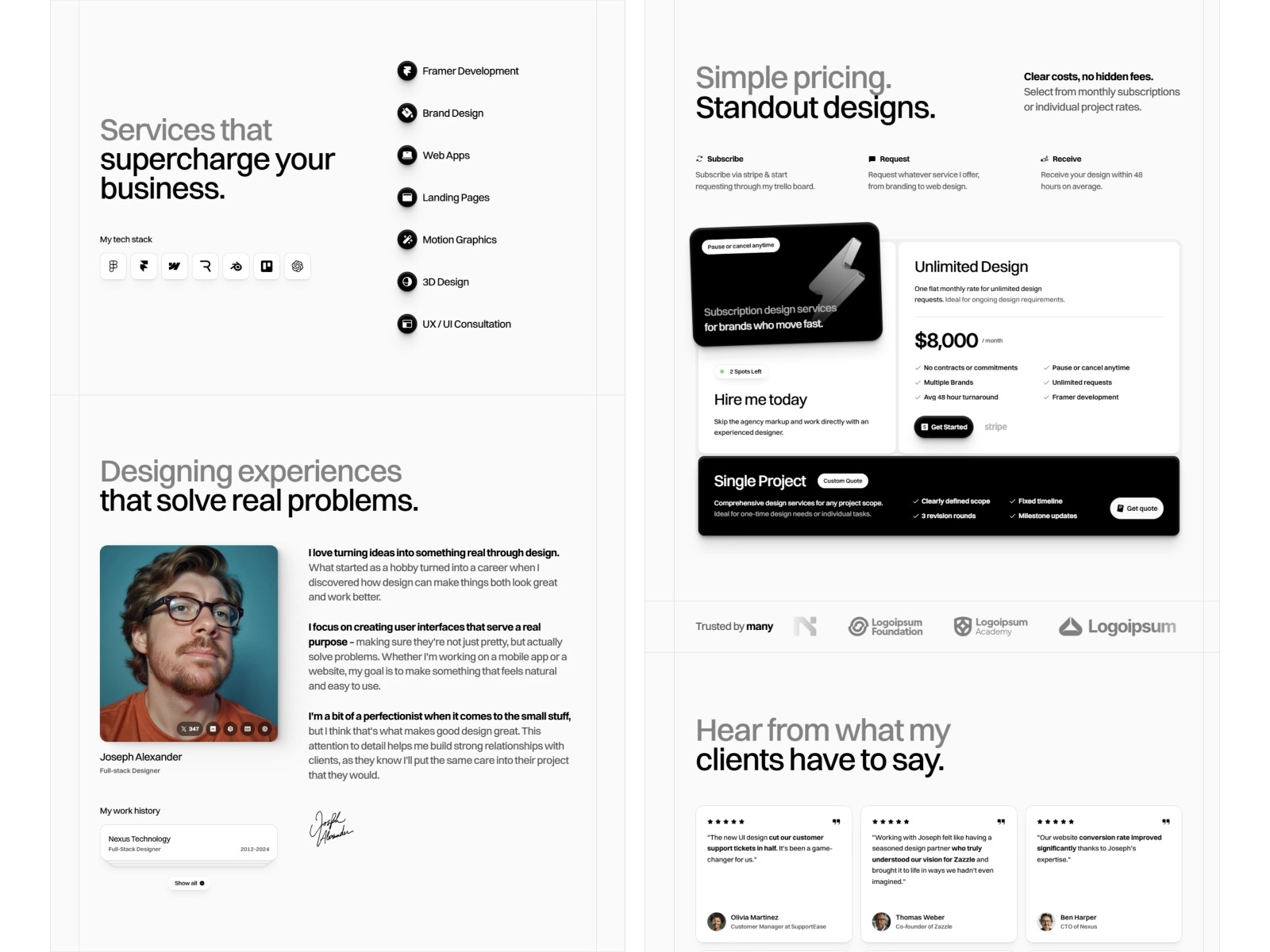 Launchfolio — Free Portfolio Framer Template