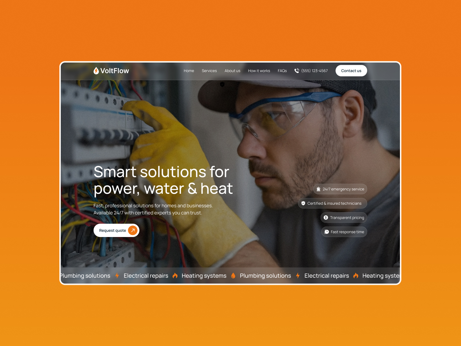 VoltFlow — Electrical, Plumbing & Heating Template