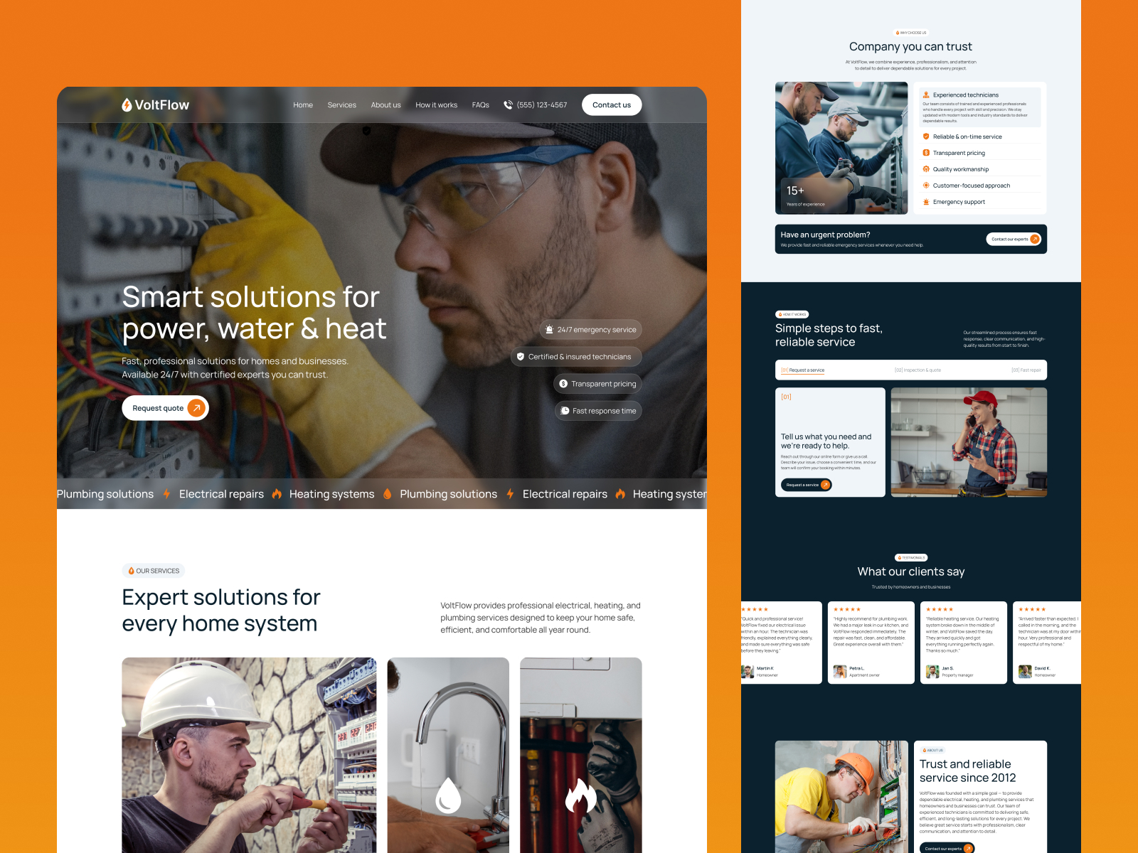 VoltFlow — Electrical, Plumbing & Heating Template