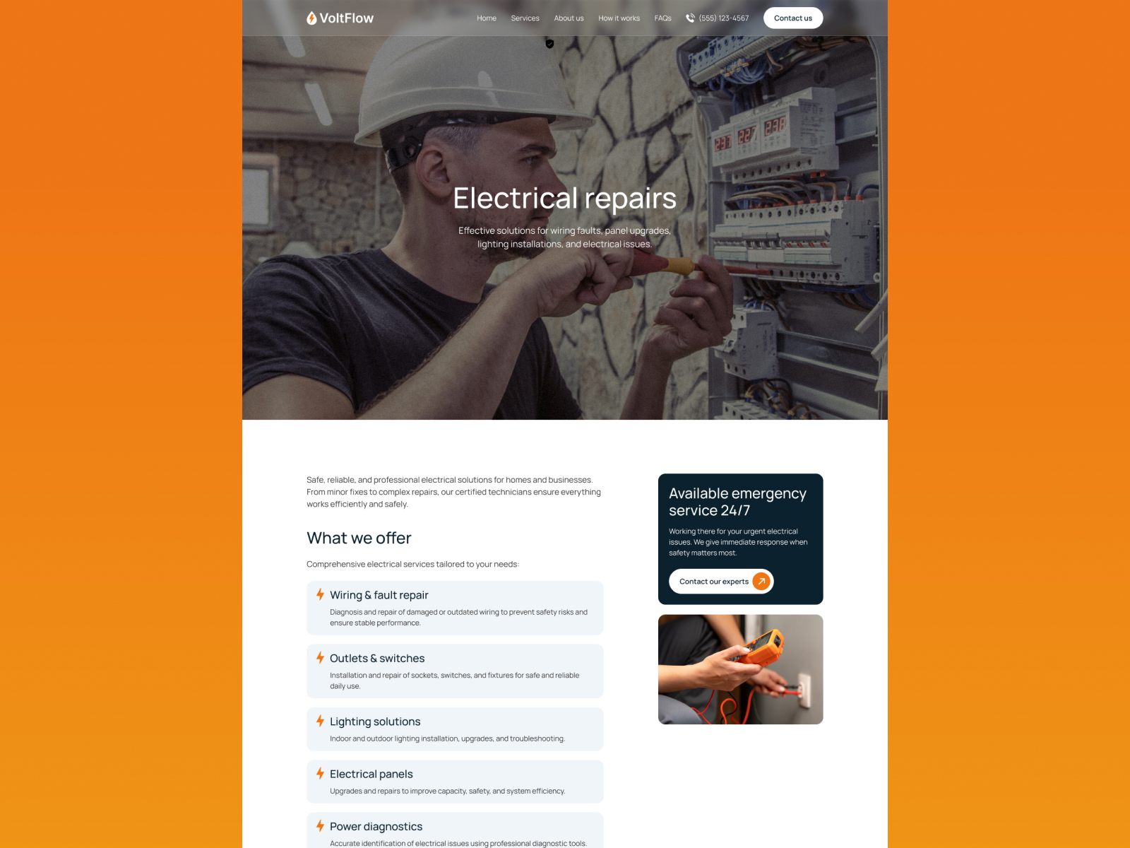 VoltFlow — Electrical, Plumbing & Heating Template