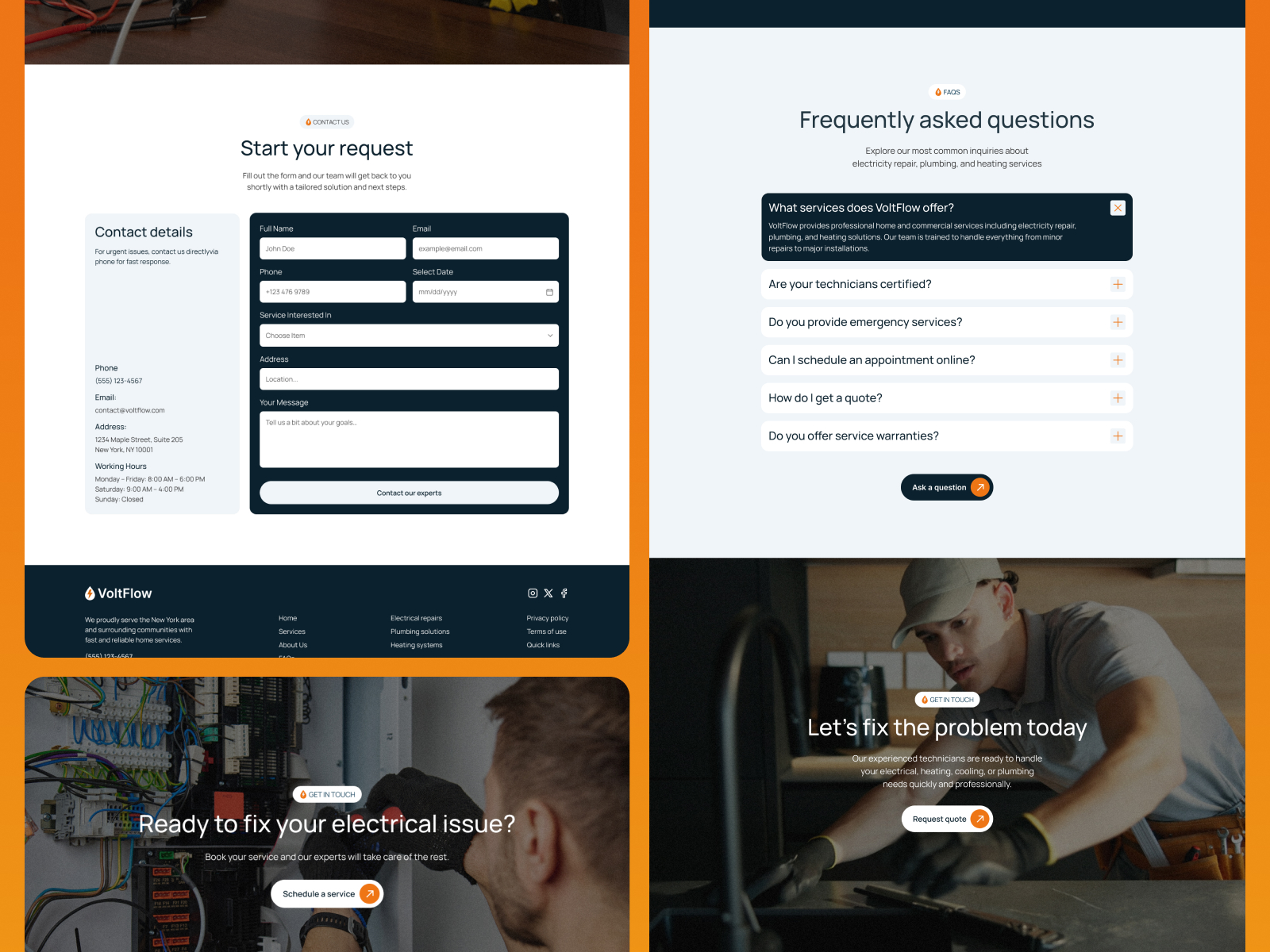 VoltFlow — Electrical, Plumbing & Heating Template