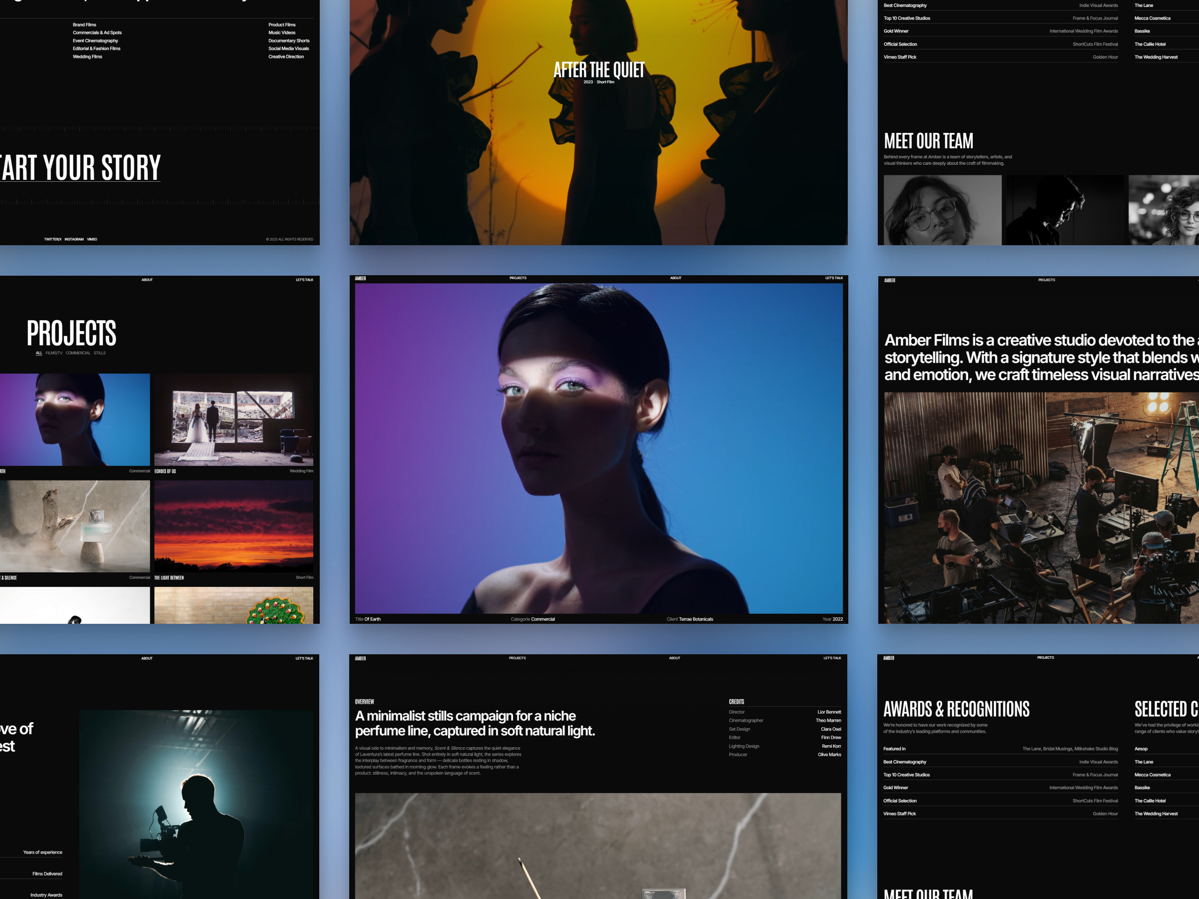 Amber — Minimal Videography Framer Template