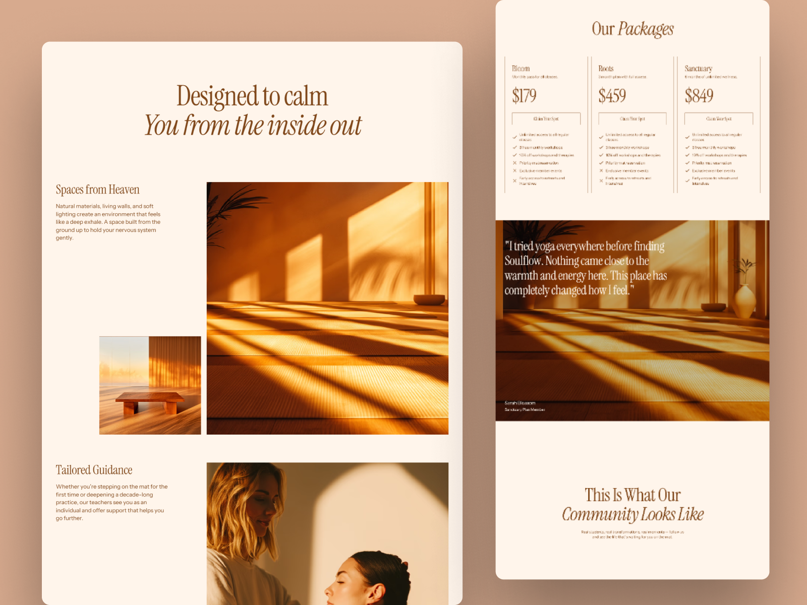 Soulflow — Yoga and Wellness Framer Template
