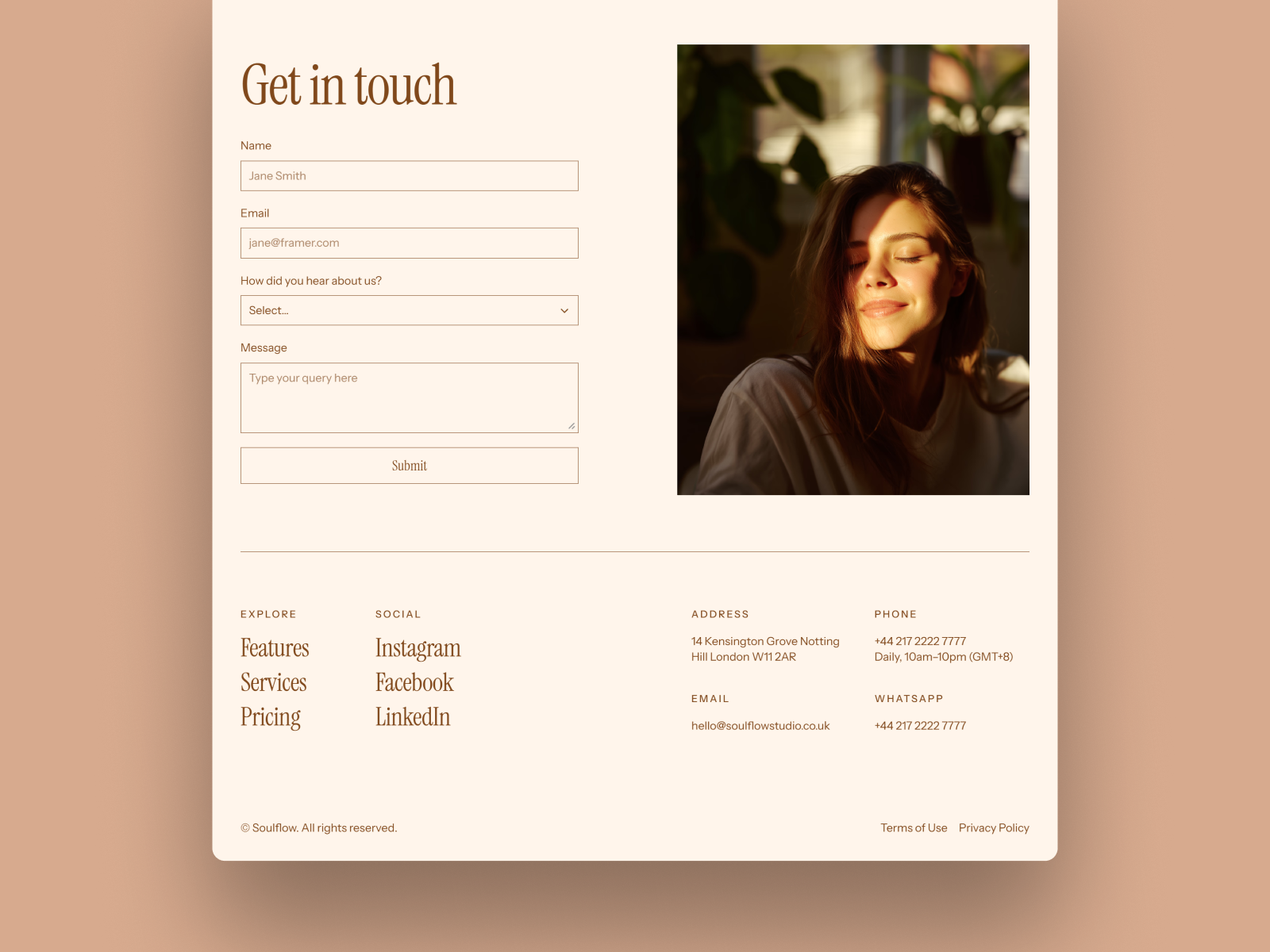 Soulflow — Yoga and Wellness Framer Template