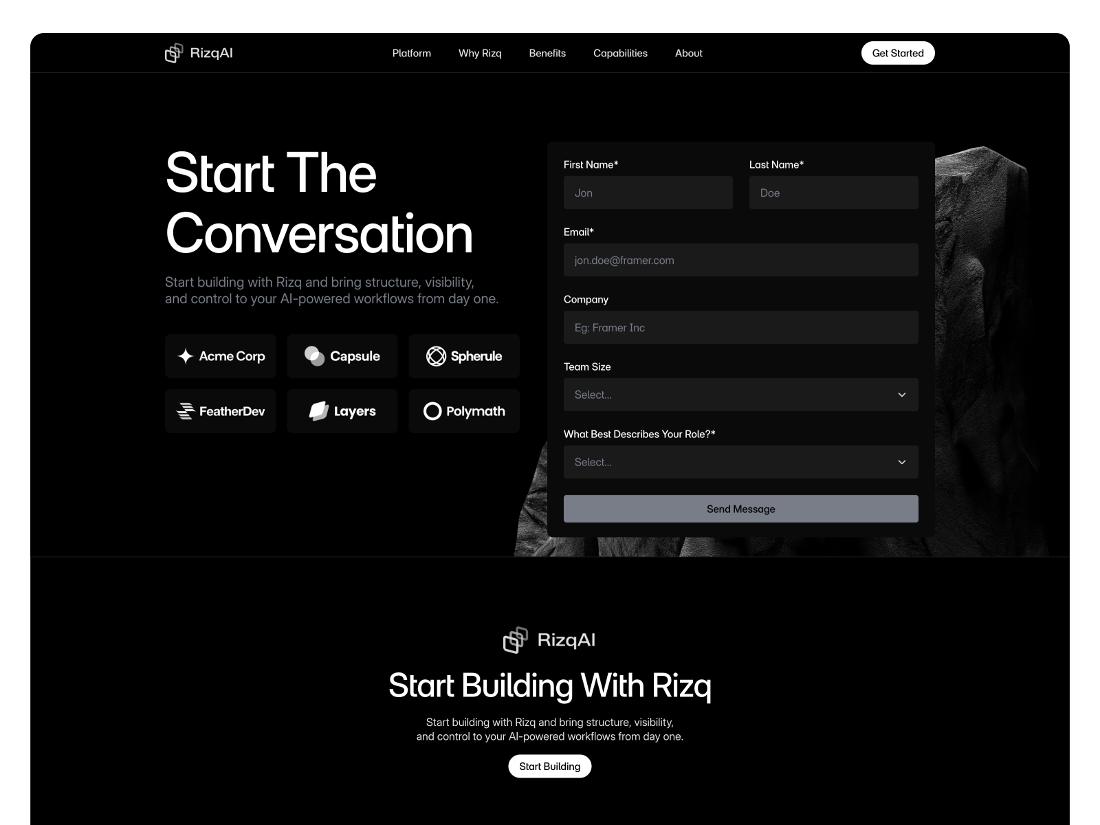 Rizq — Framer Template For Modern SaaS