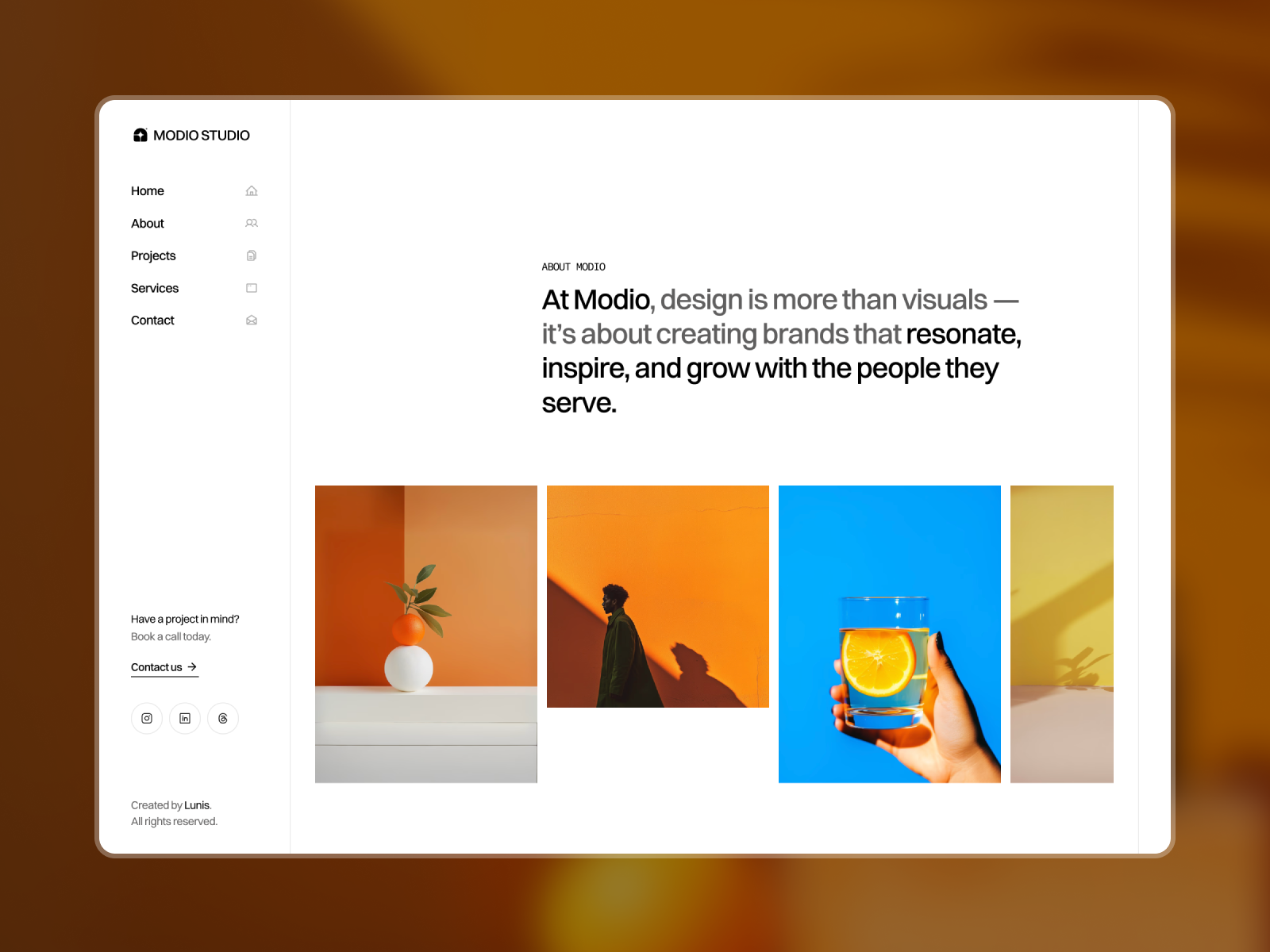 Modio — Minimal Portfolio Template