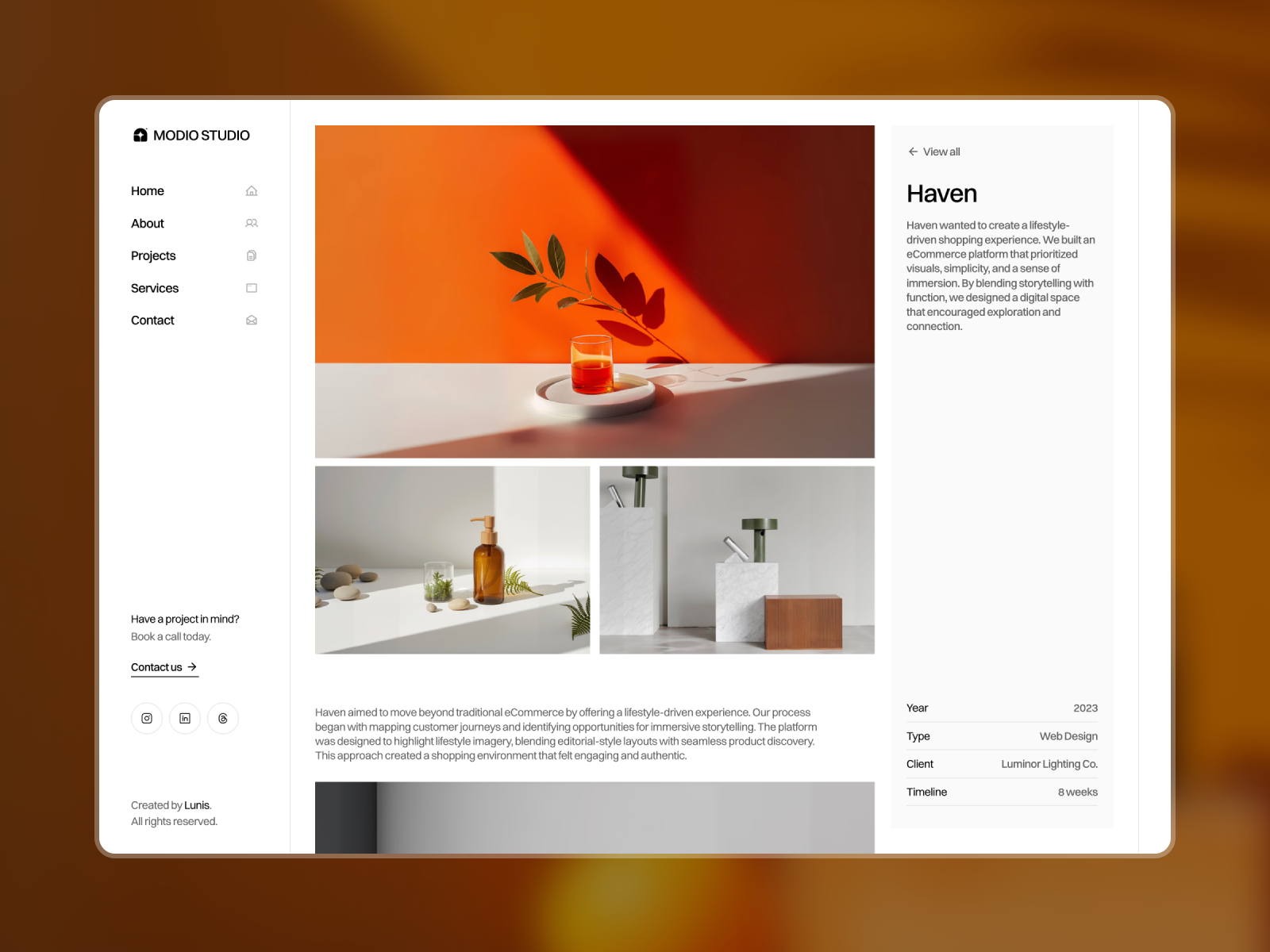 Modio — Minimal Portfolio Template