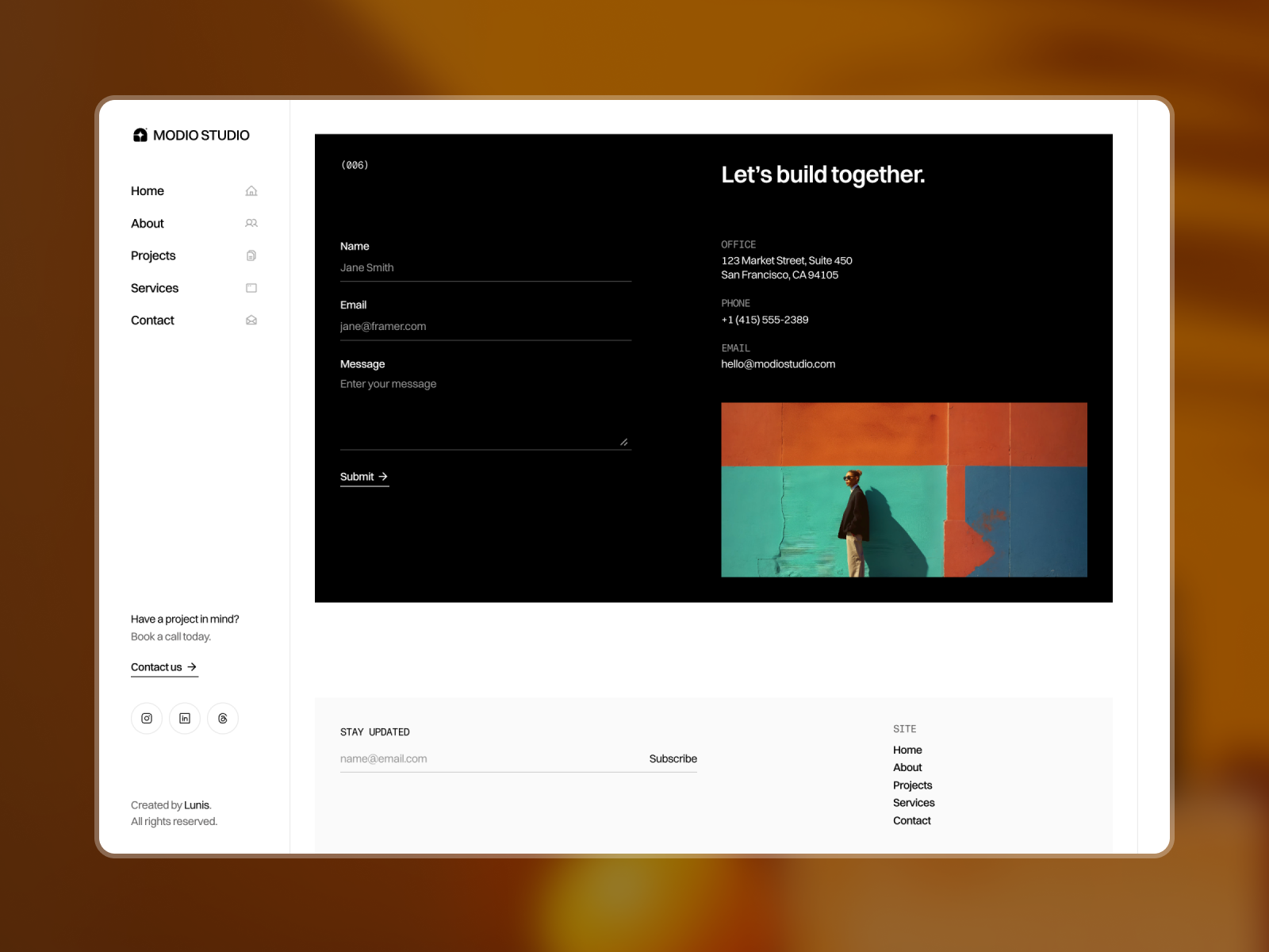 Modio — Minimal Portfolio Template