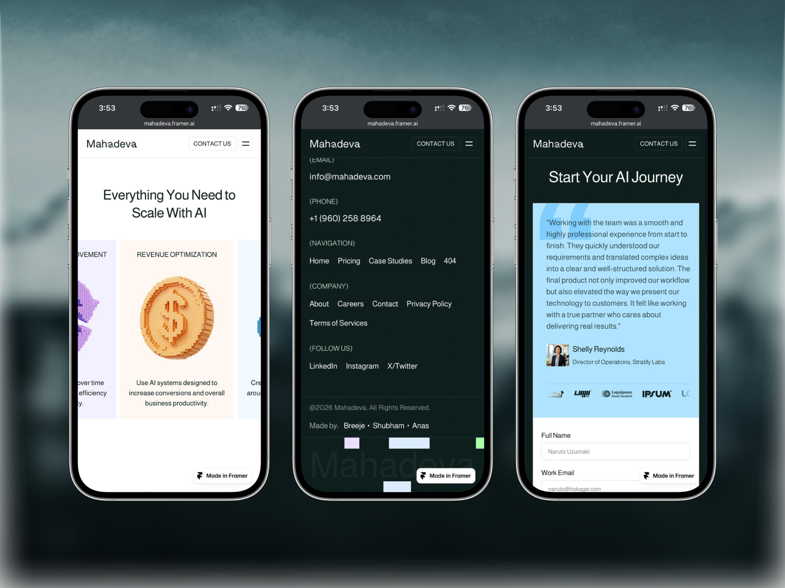 Mahadeva - AI Agency Framer Template