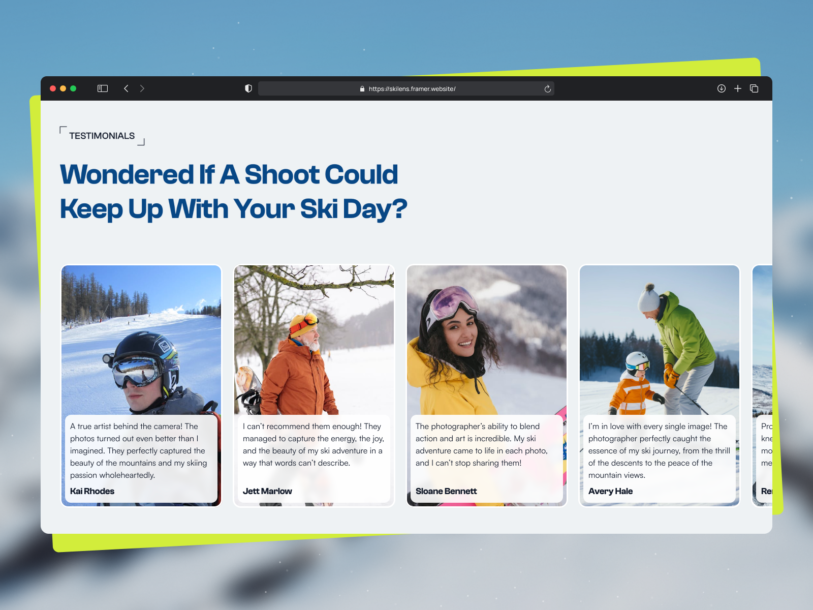 SkiLens | Sports Photography Portfolio Template