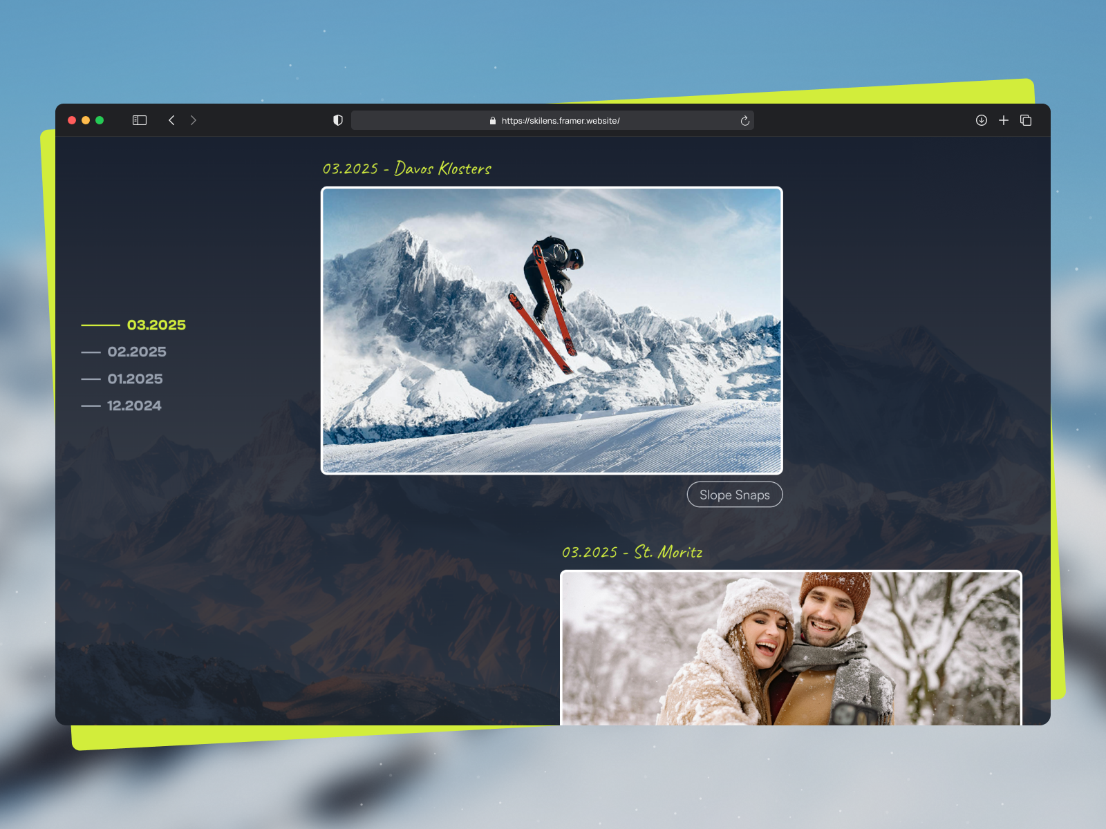 SkiLens | Sports Photography Portfolio Template