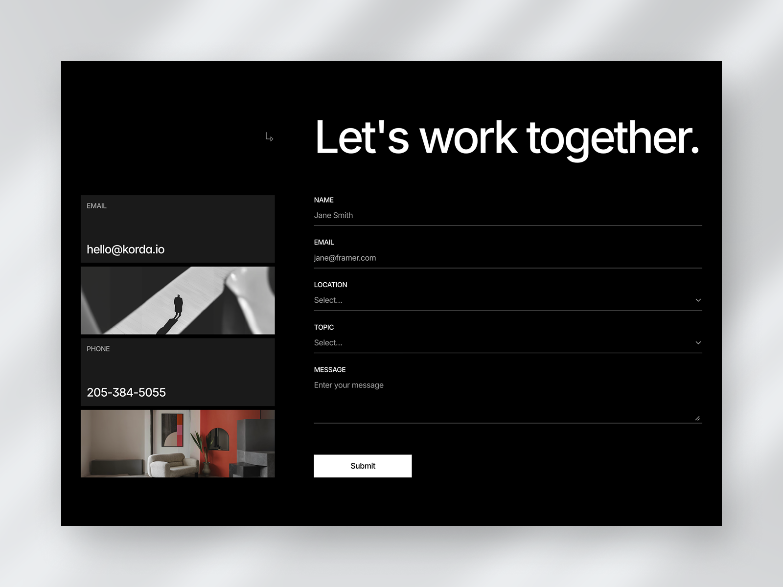Korda — Monochromatic Studio Template