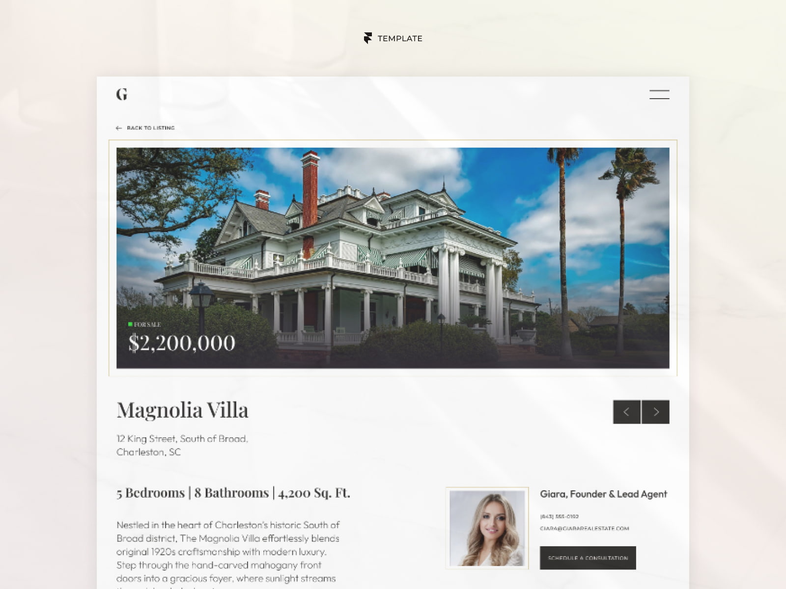 Giara — Luxury Real Estate Framer Template